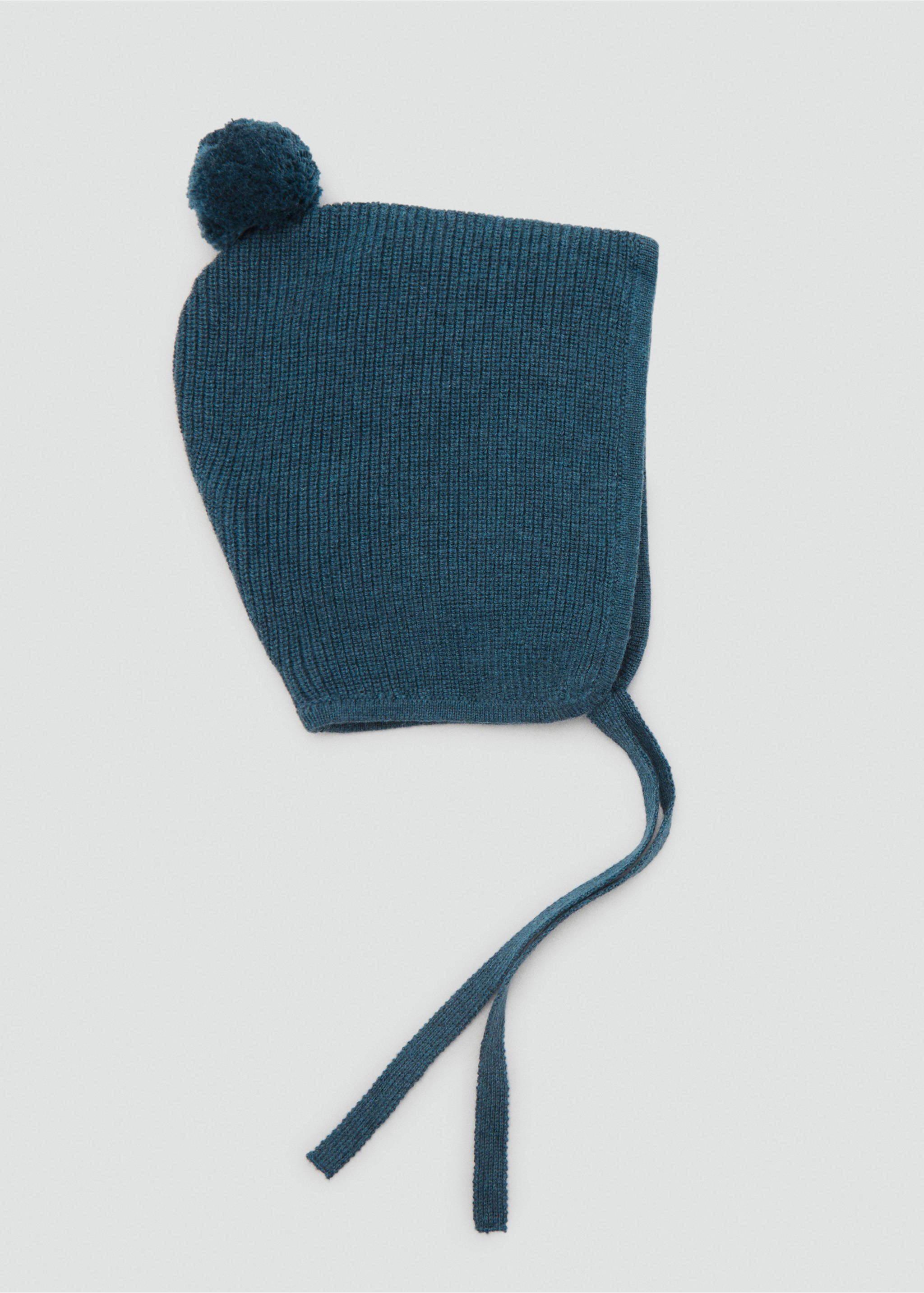 Knitted bonnet with tassel - Article without model, Petrol Blue. Ref: 17063298-00.