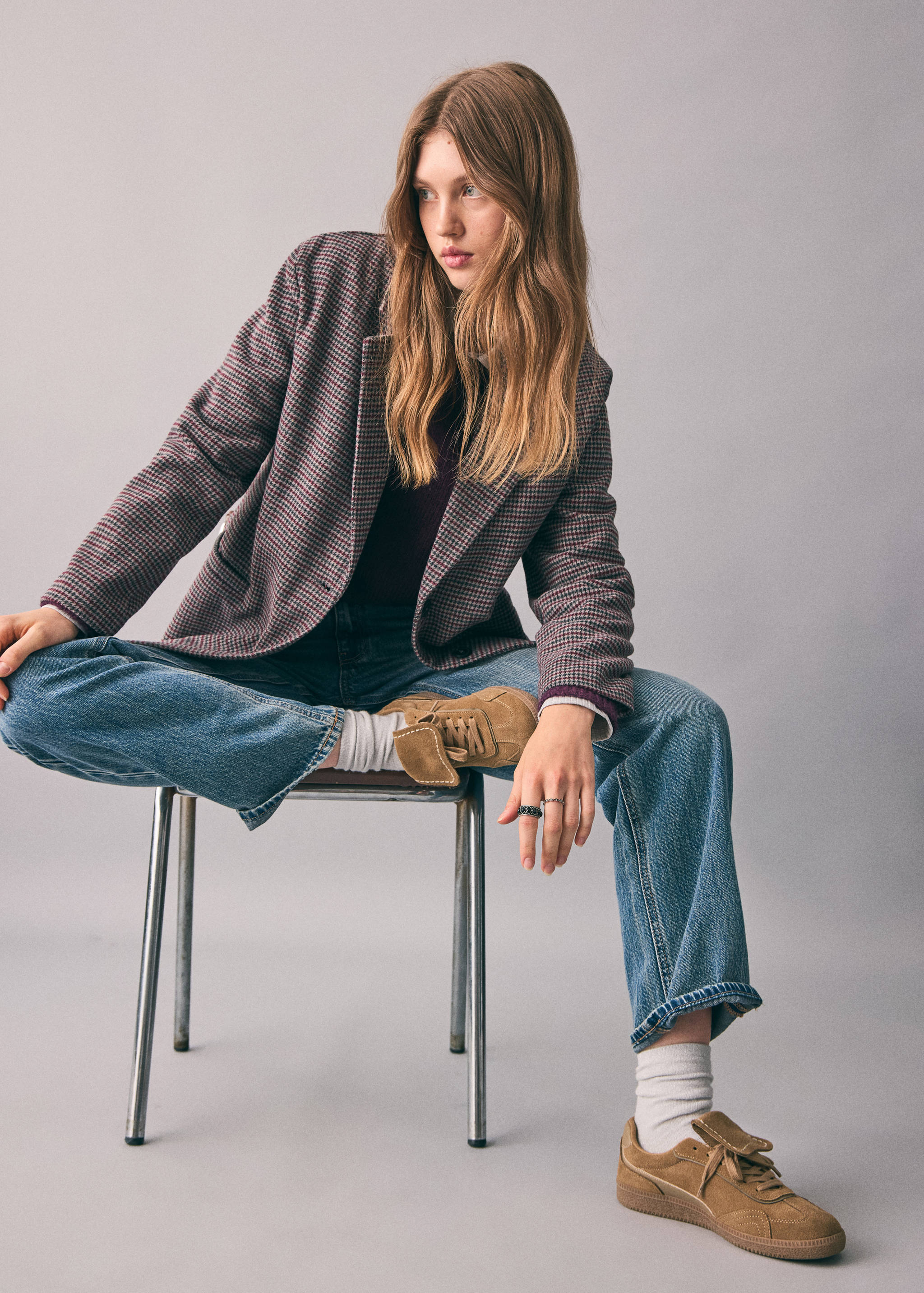 Combined suede leather sneakers - General plane