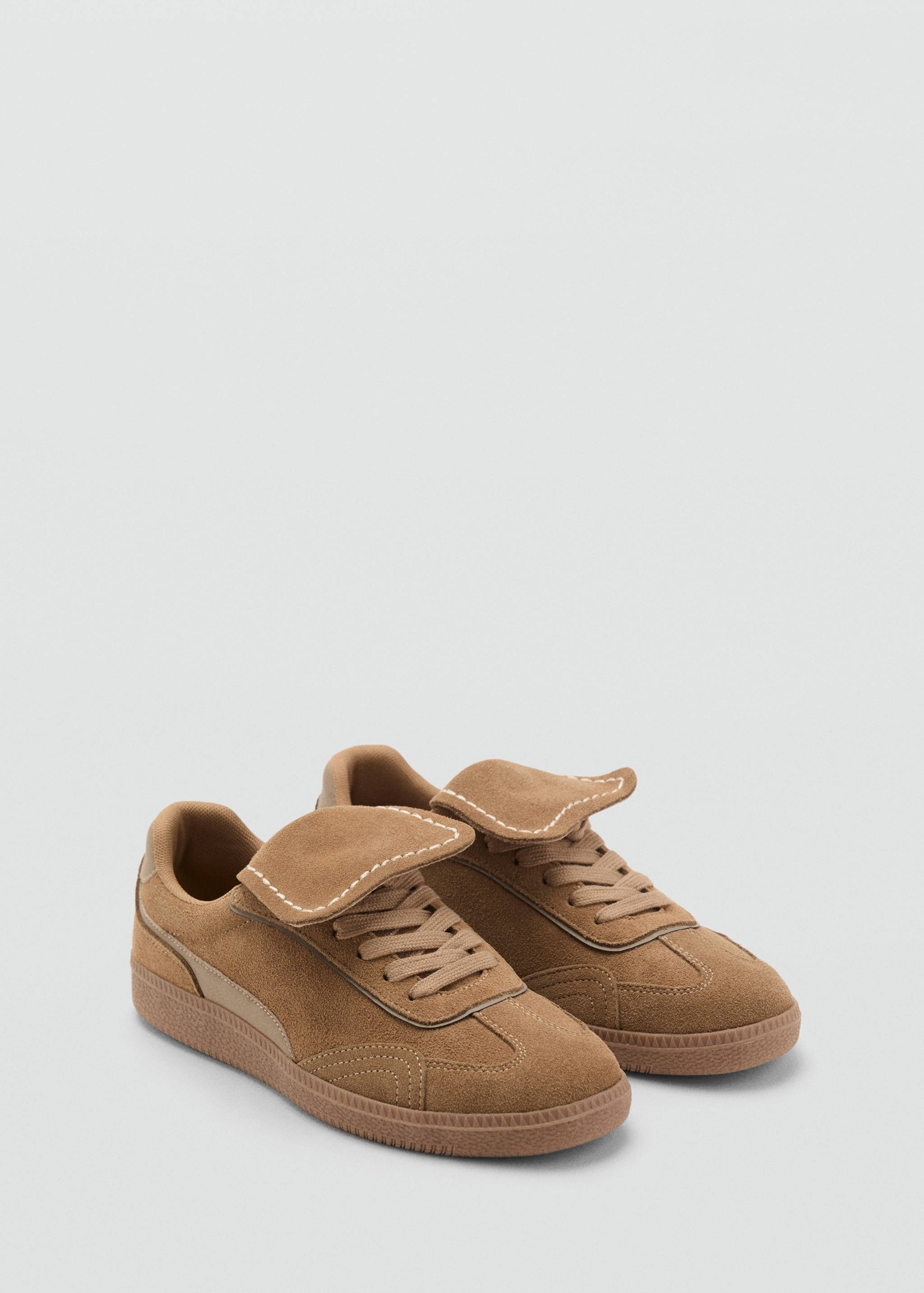 Combined suede leather sneakers - Medium plane