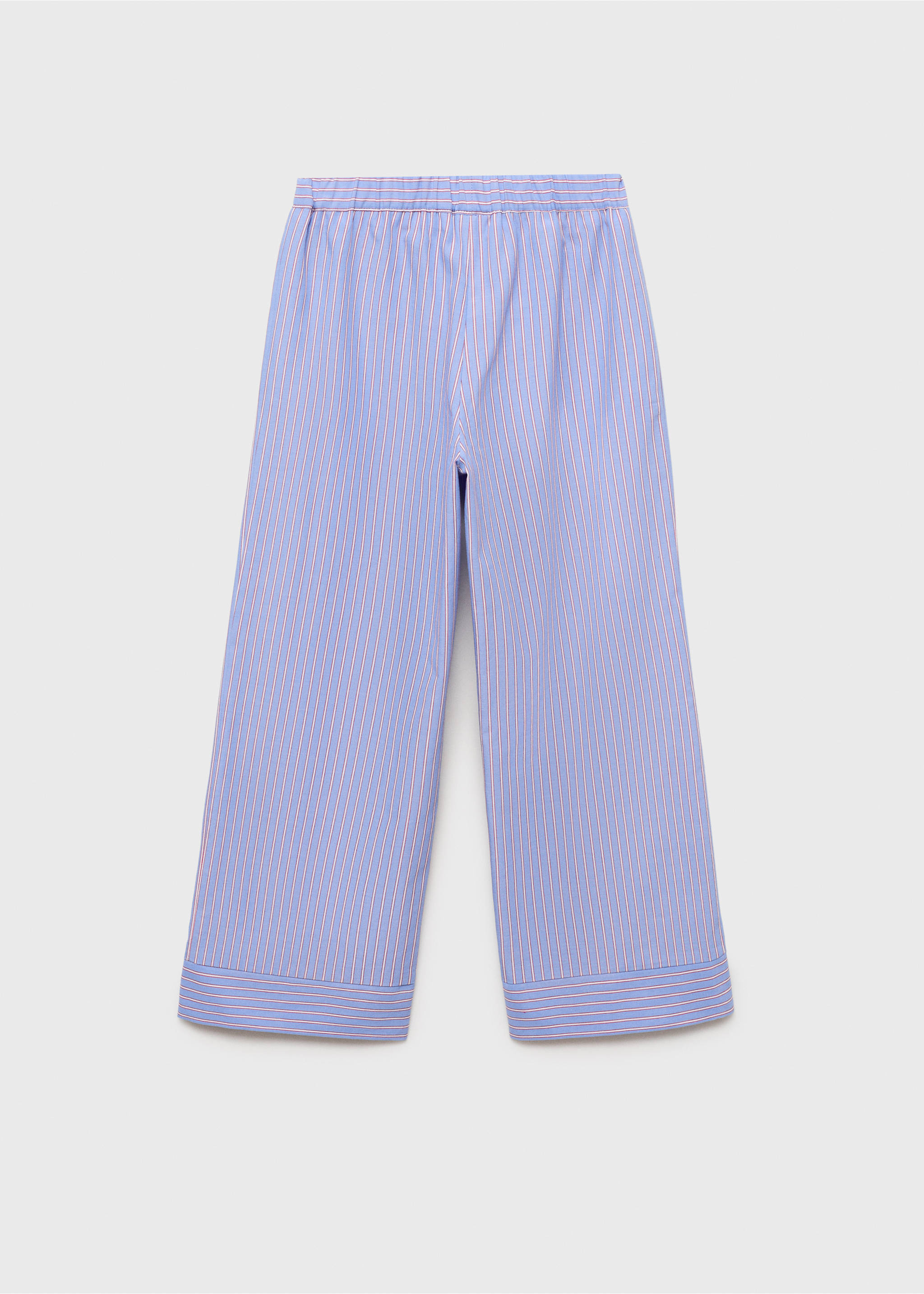 Striped cotton trousers - Reverse of the article, Blue. Ref: 17063304-00.