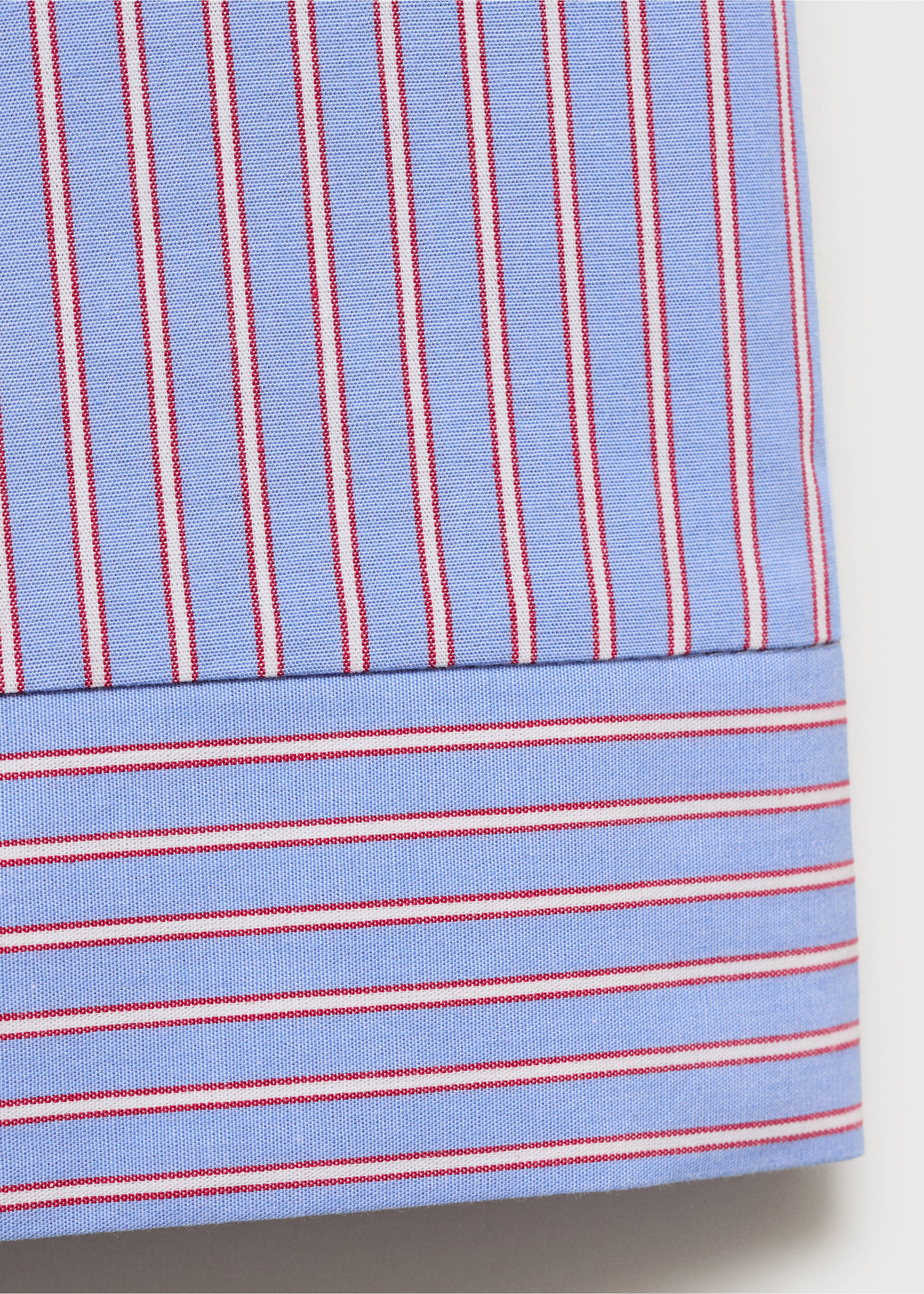 Striped cotton trousers - Details of the article 0, Blue. Ref: 17063304-00.