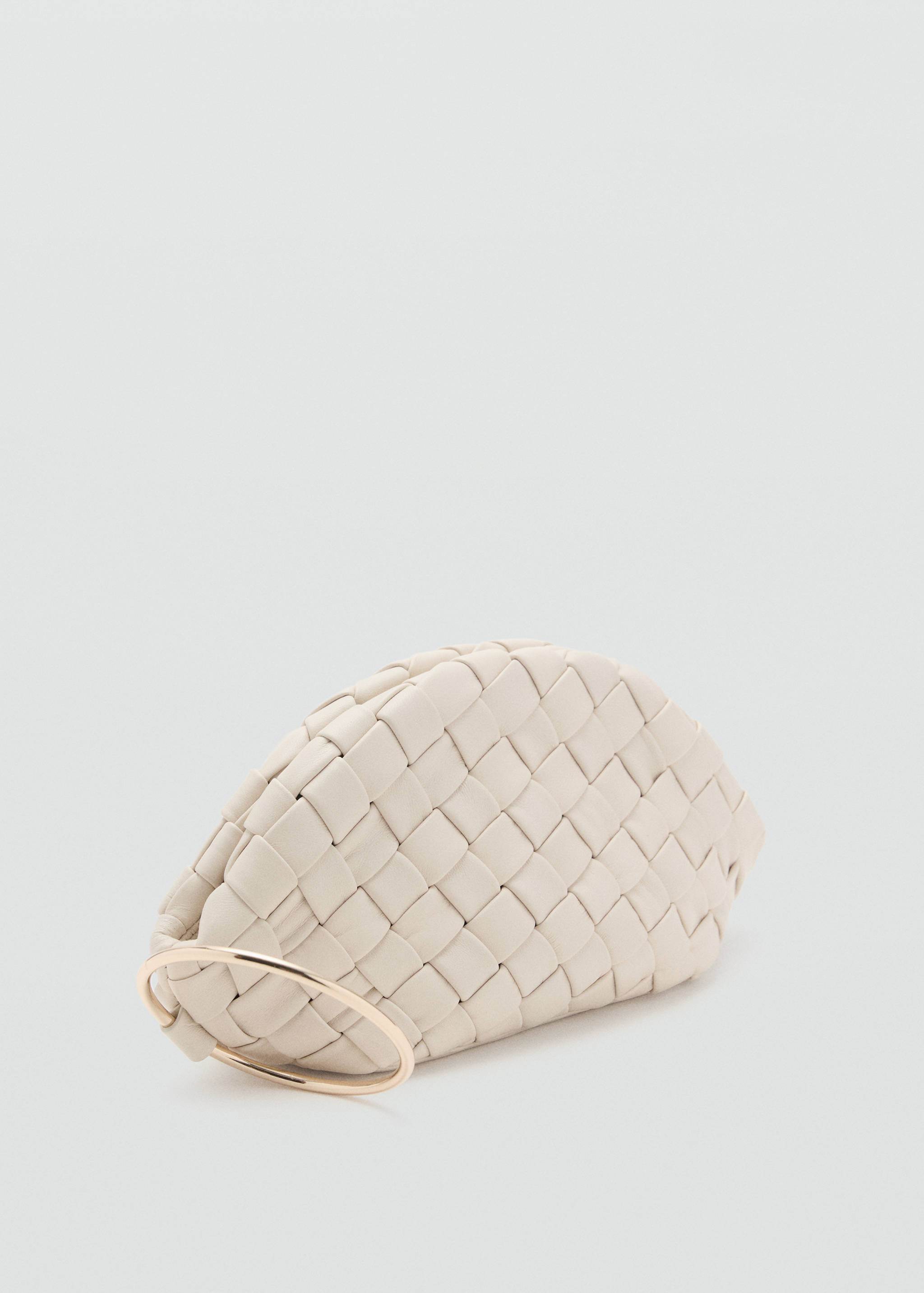 Braided leather clutch bag - Medium plane