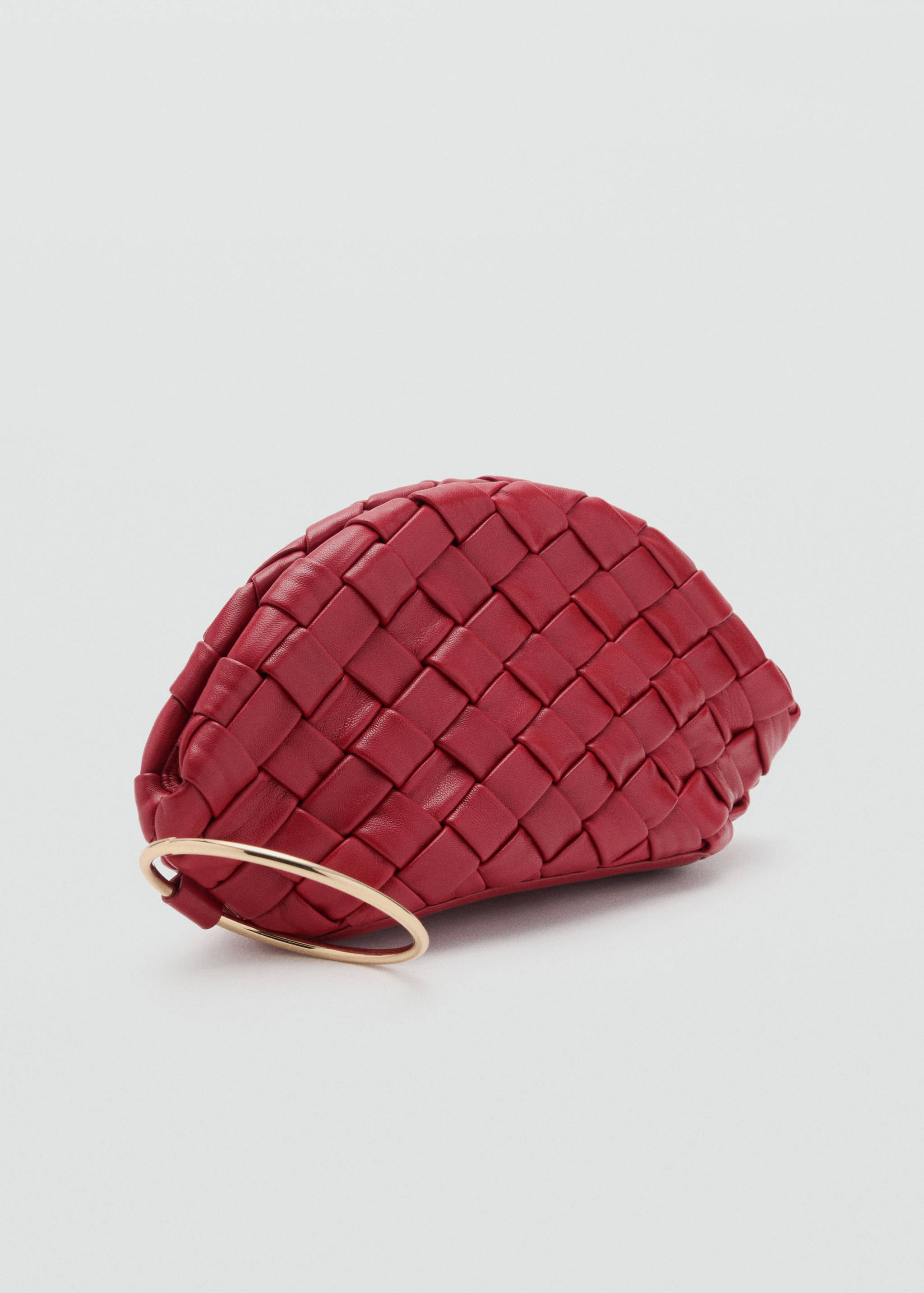 Braided leather clutch bag - Medium plane