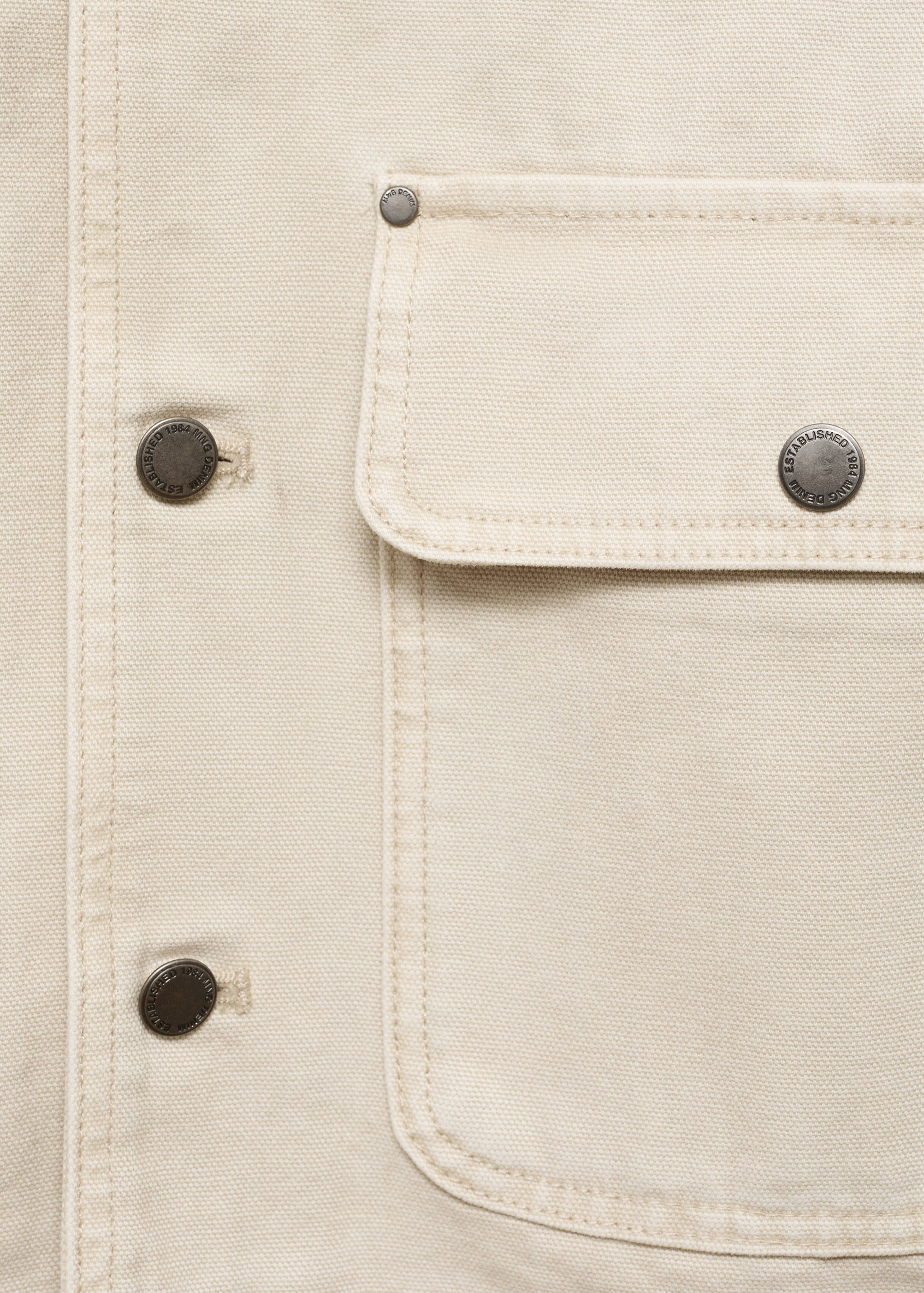 Denim parka with contrasting collar - Details of the article 0