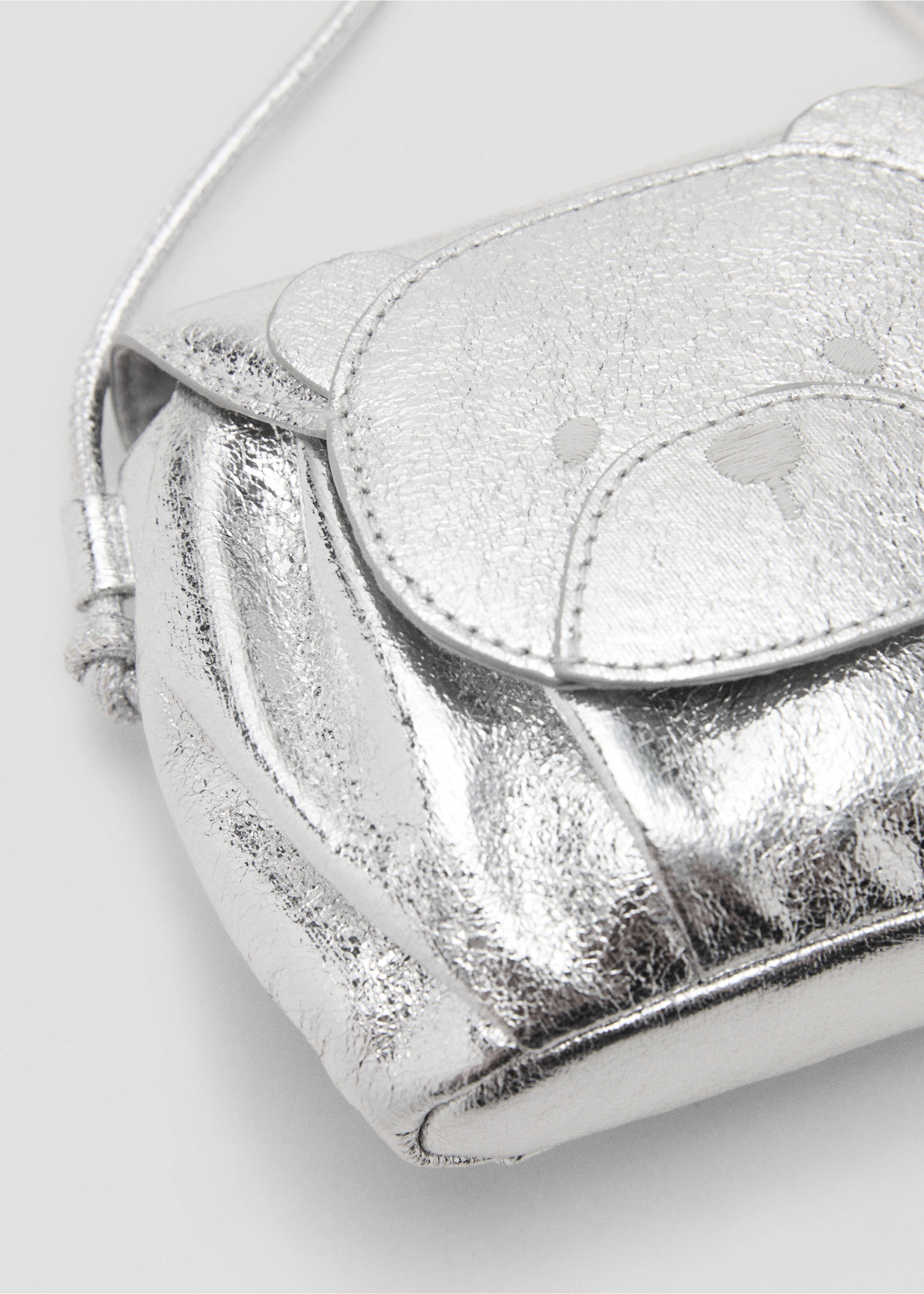 Metallic teddy bear bag - Details of the article 1, Silver. Ref: 17063325-00.