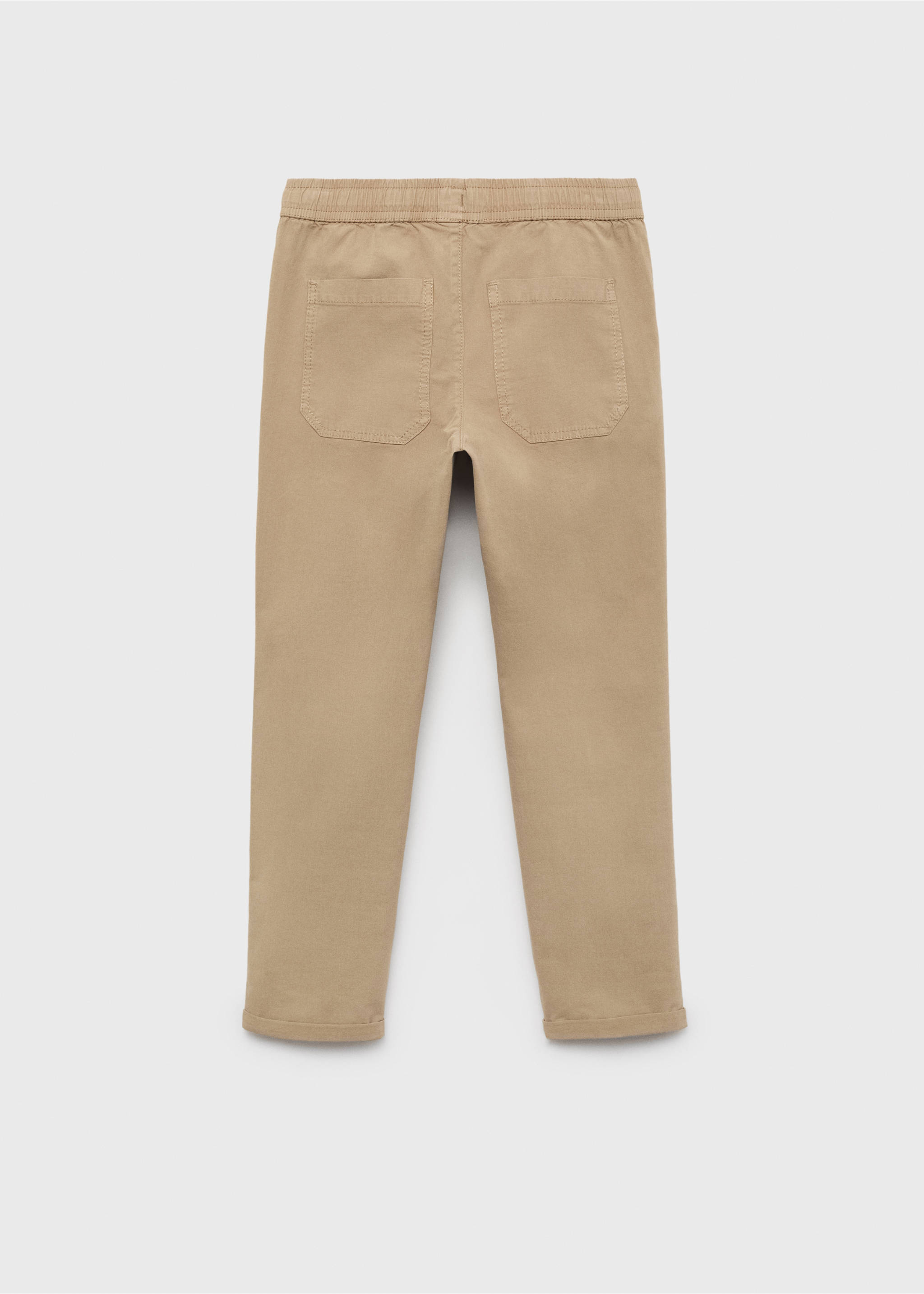 Pantalons cintura elàstica - Revers de l'article, Marró mitjà. Ref: 17063791-00.