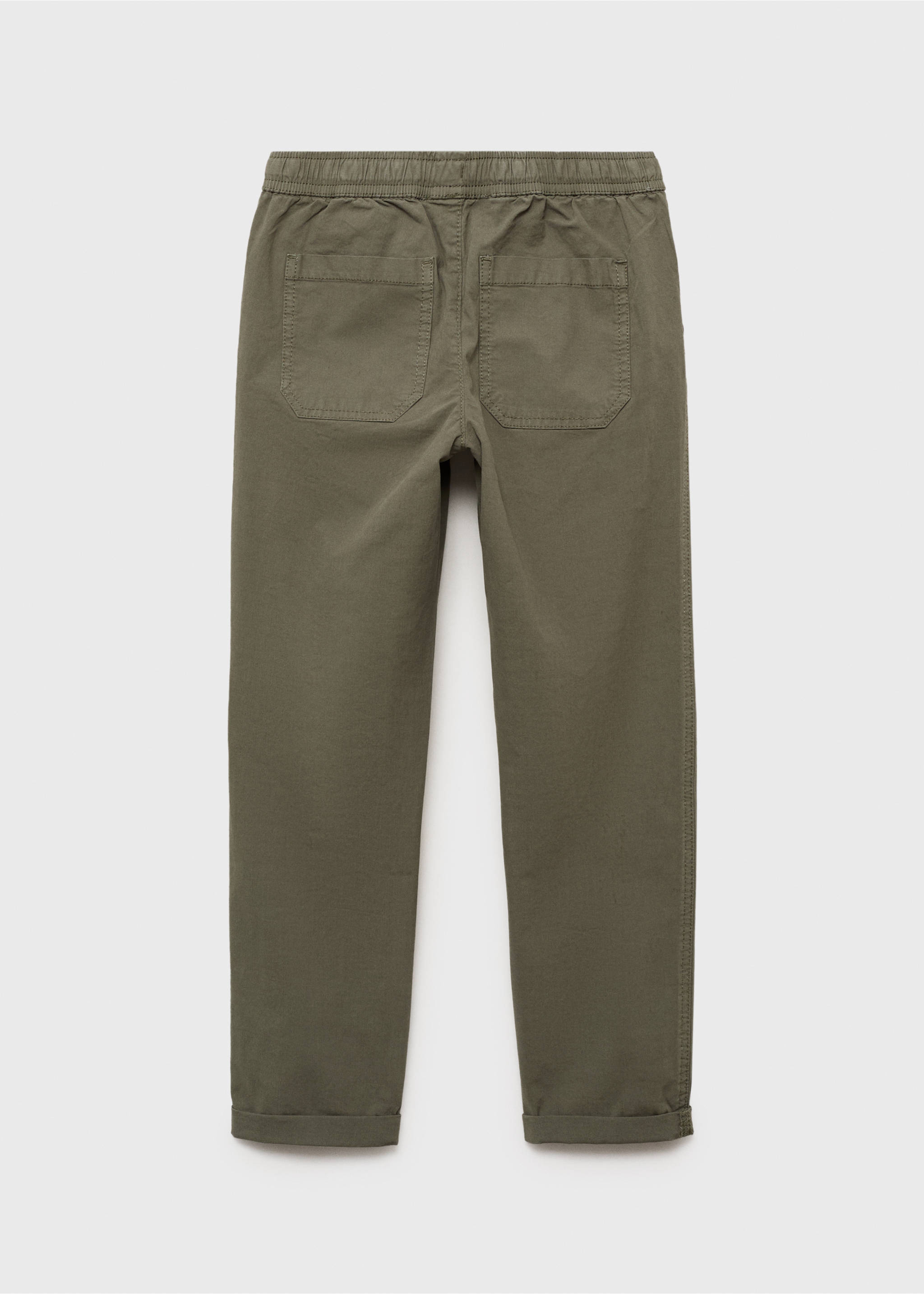 Pantalons cintura elàstica - Revers de l'article, Caqui. Ref: 17063791-00.