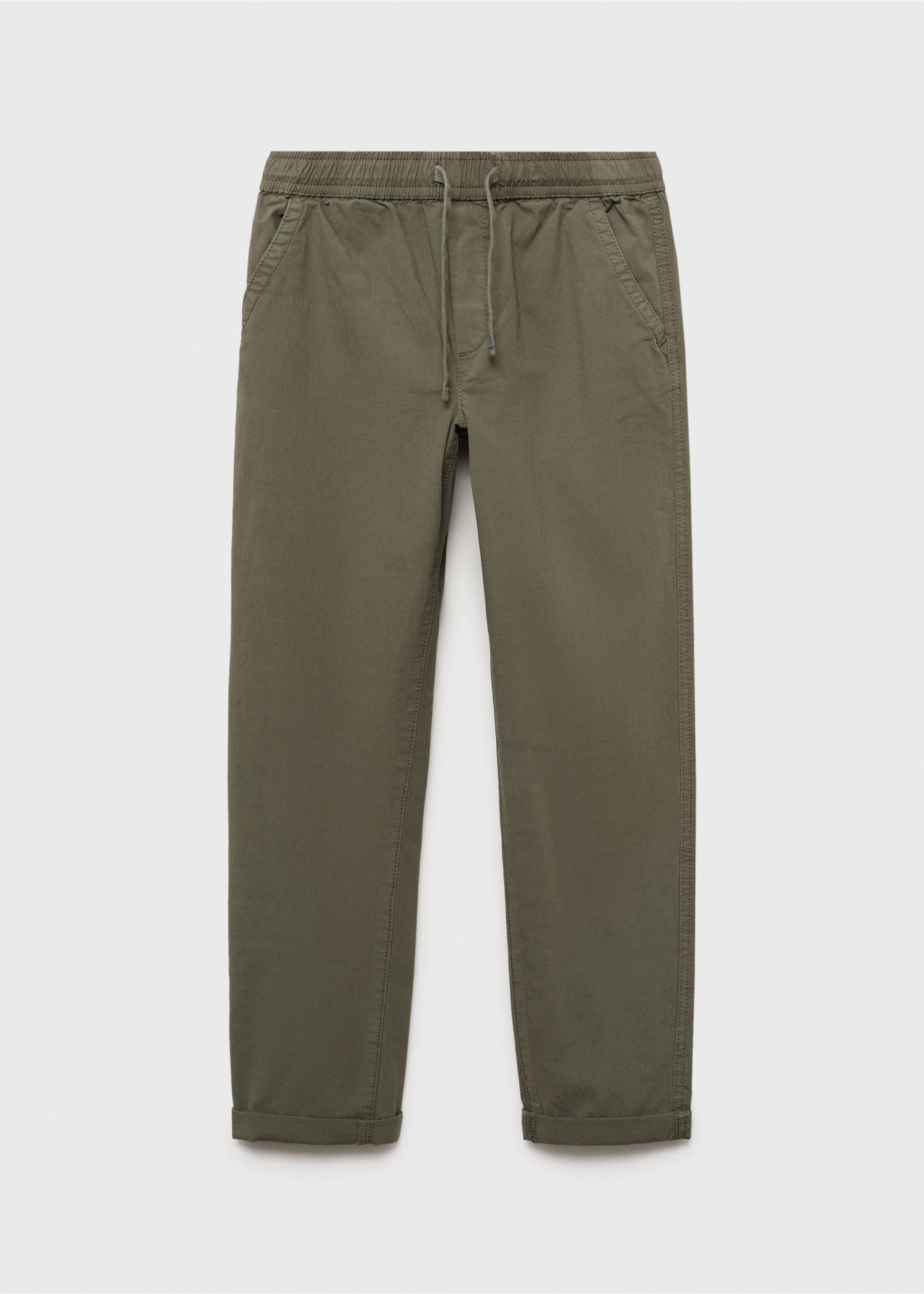 Pantalon taille élastique - Article sans modèle, Kaki. Ref: 17063791-00.