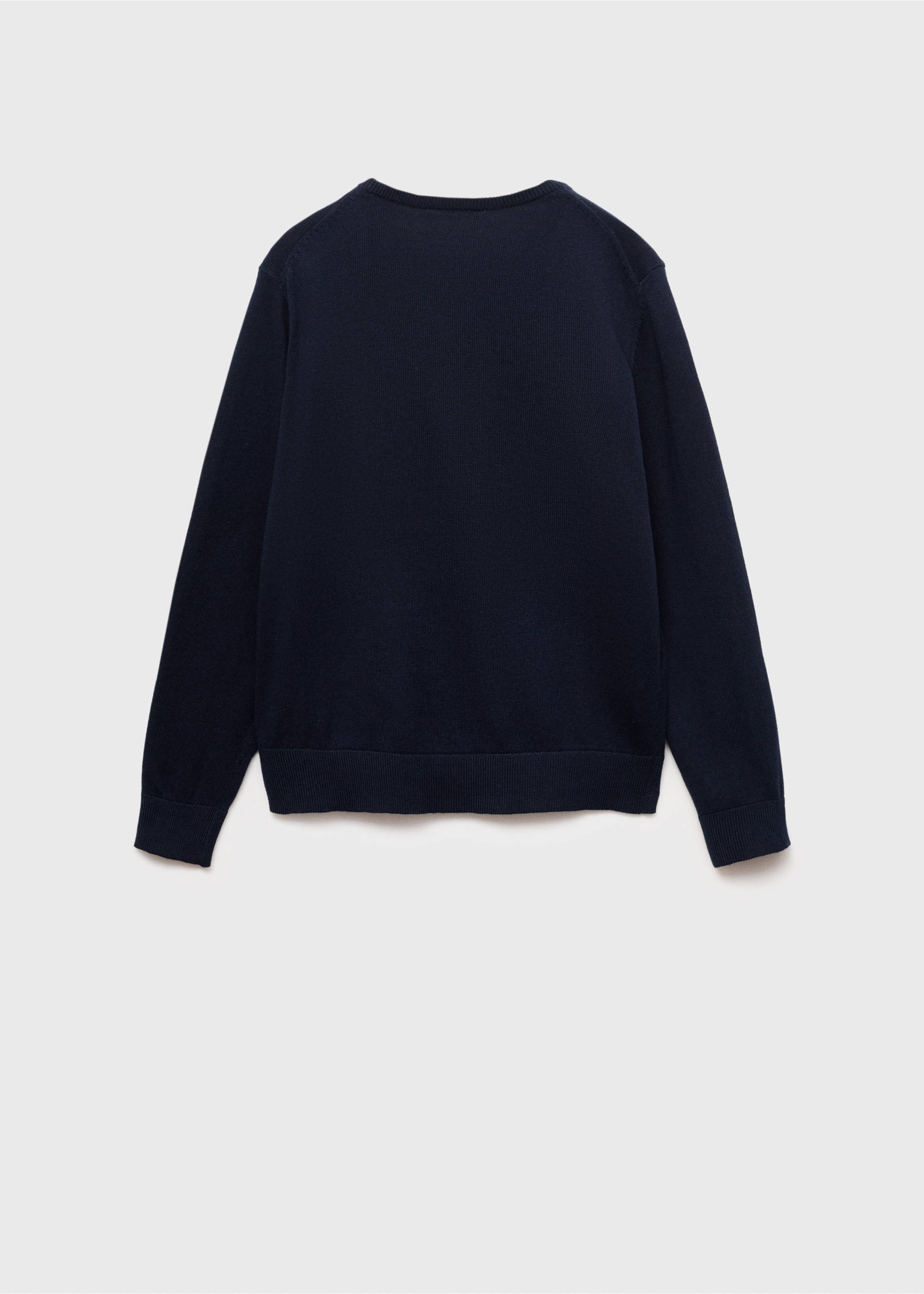V-neck cotton sweater - Reverse of the article, Dark Navy. Ref: 17063792-00.