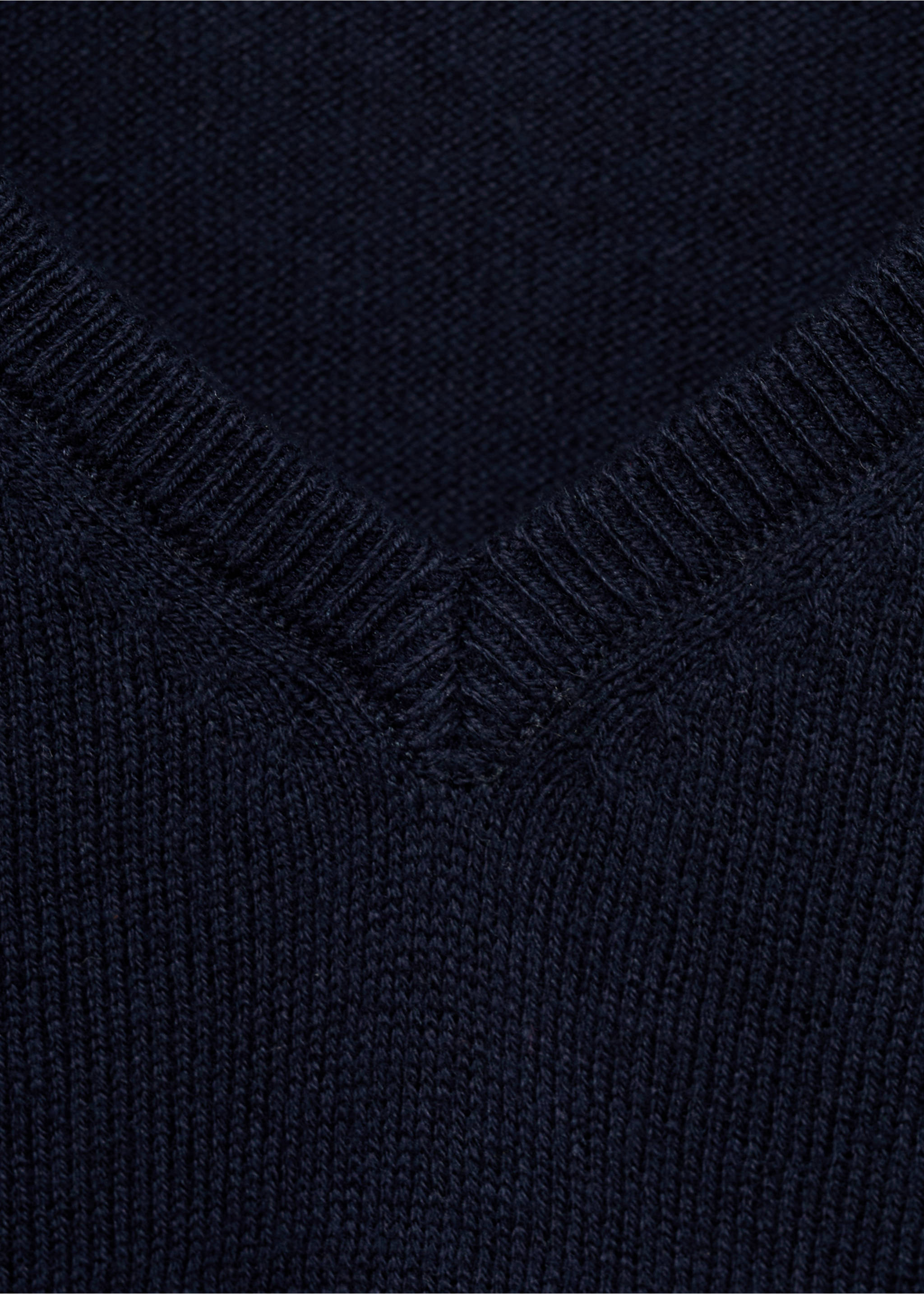 V-neck cotton sweater - Details of the article 0, Dark Navy. Ref: 17063792-00.