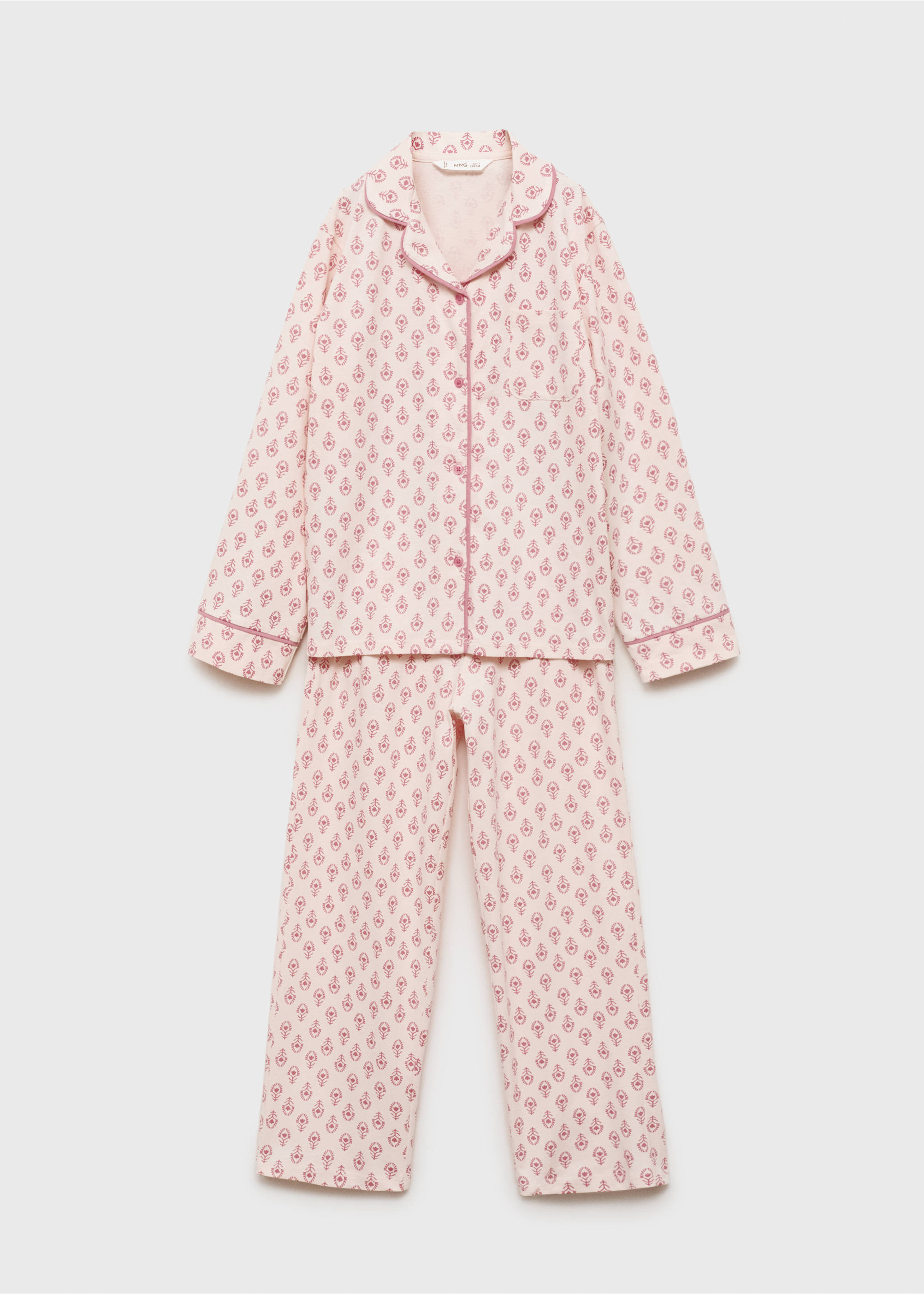 Printed cotton pyjamas - Article without model, Pastel Pink. Ref: 17063796-00.