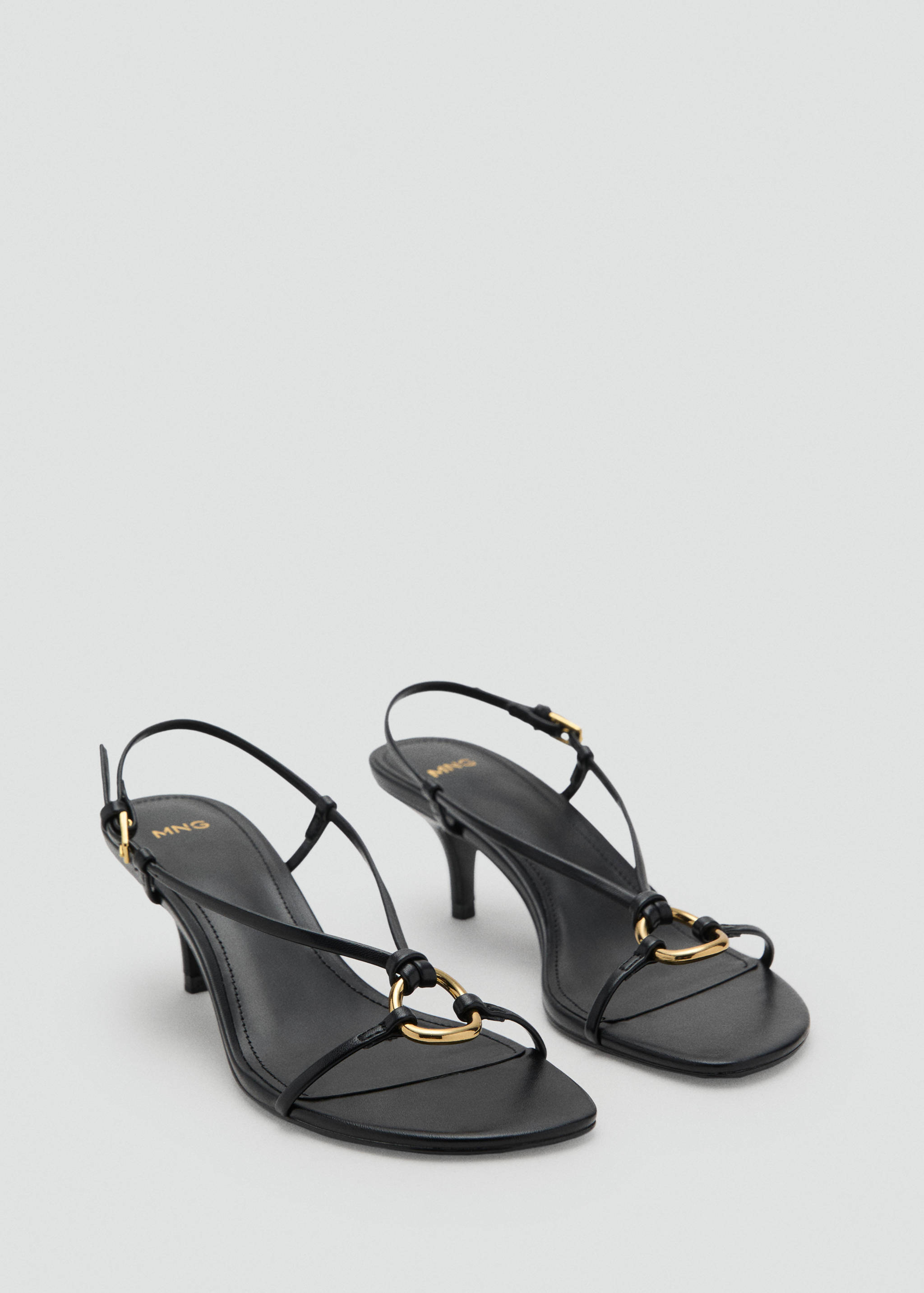 Heeled sandal with hoop detail - Medium plane