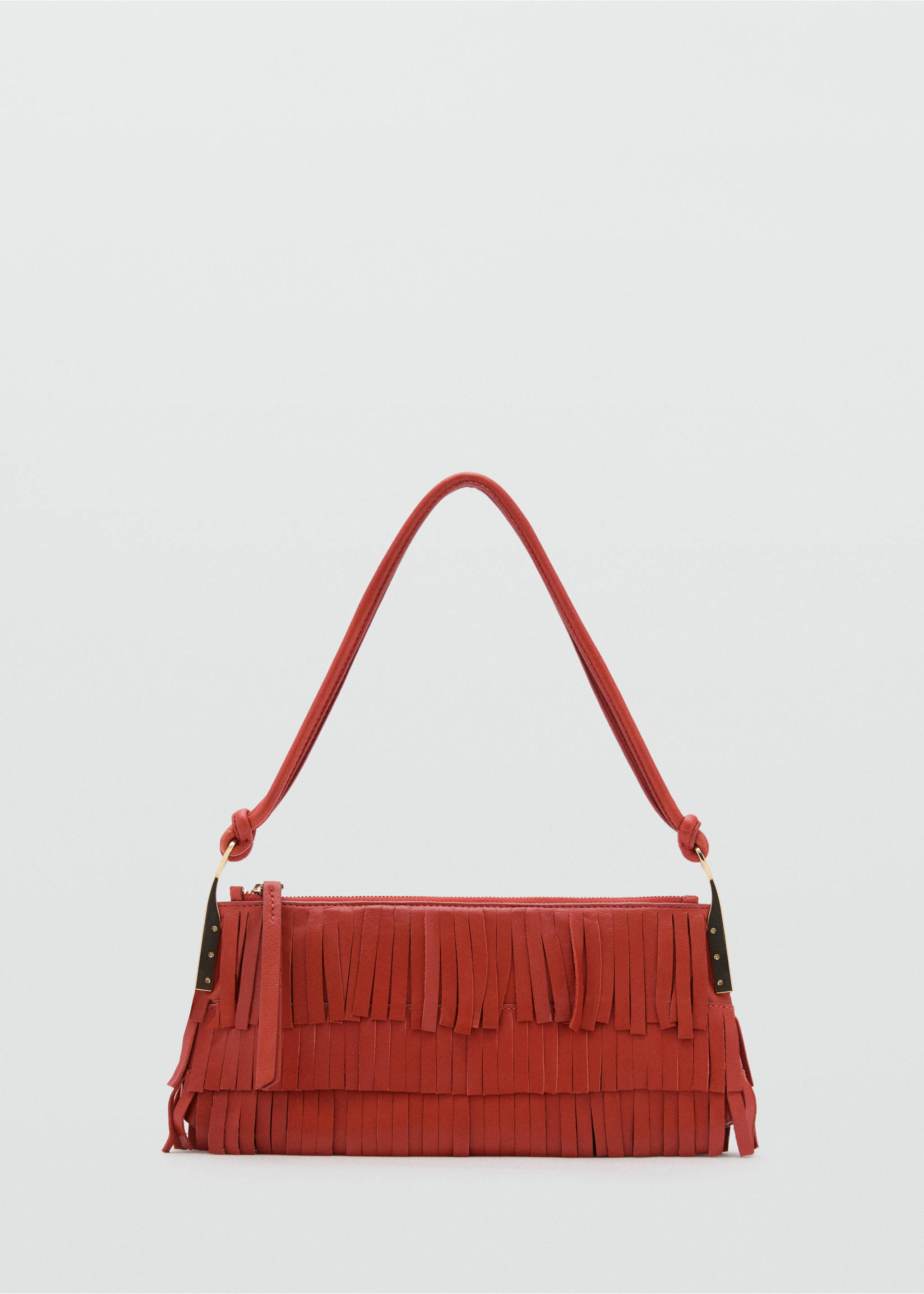 Leather shoulder bag with fringes - Article without model, Russet. Ref: 17063800-00.