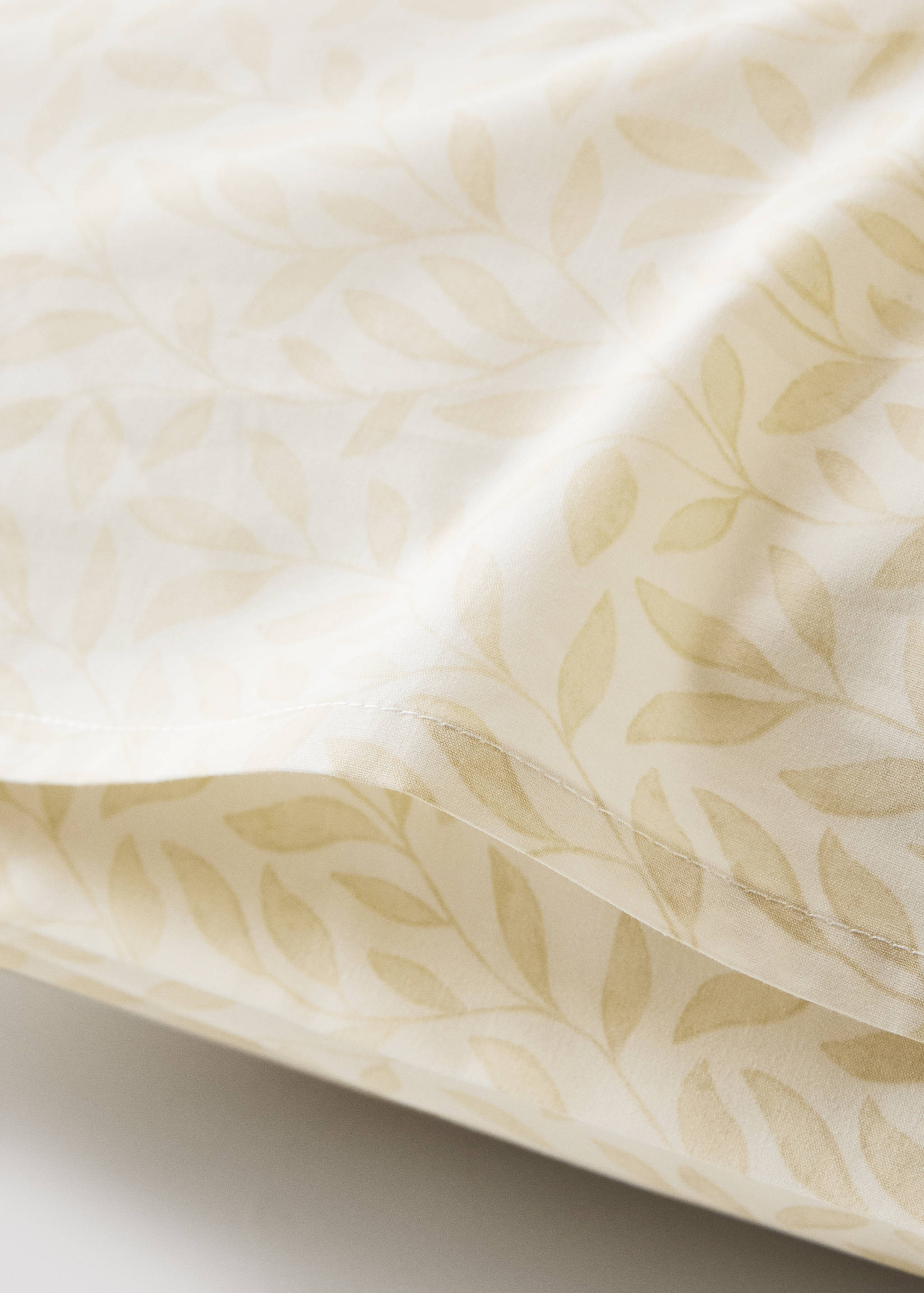 Two percale cotton pillowcases with leaf print 50x75 cm - Details of the article 3