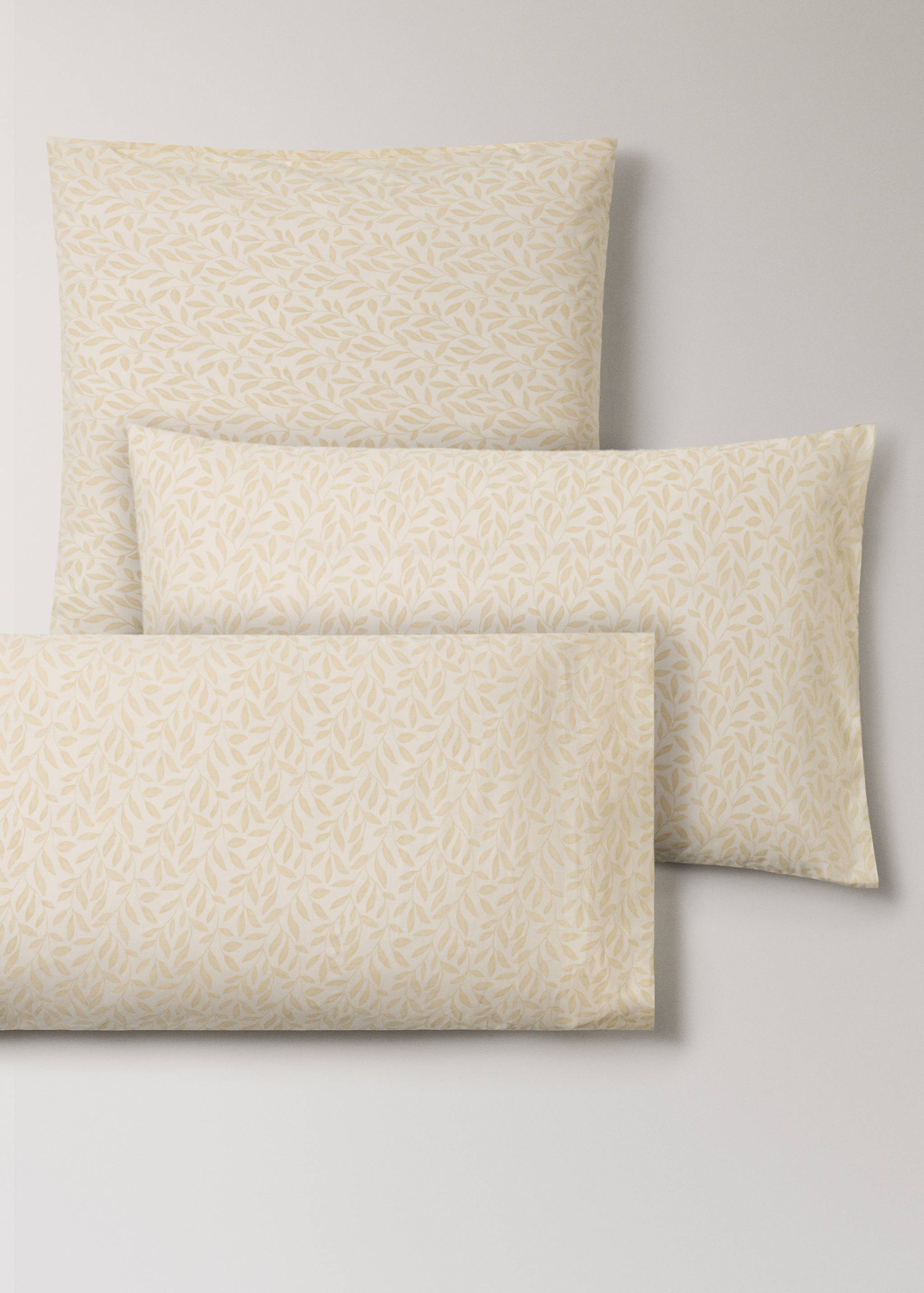 Two percale cotton pillowcases with leaf print 50x75 cm - Details of the article 4