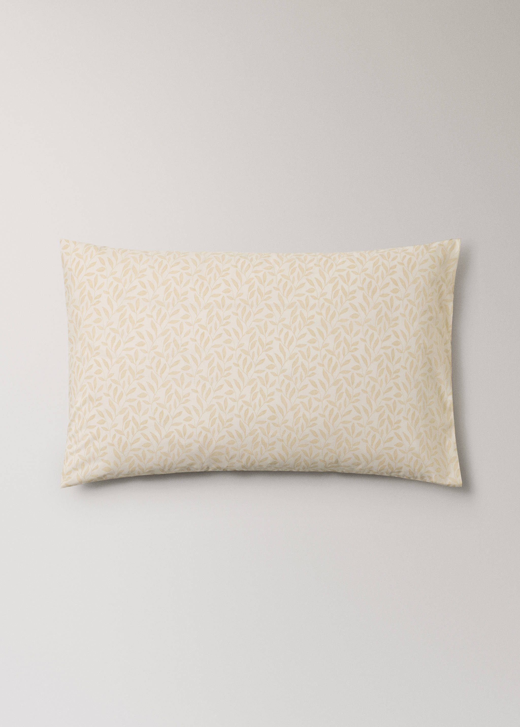 Two percale cotton pillowcases with leaf print 50x75 cm - Article without model