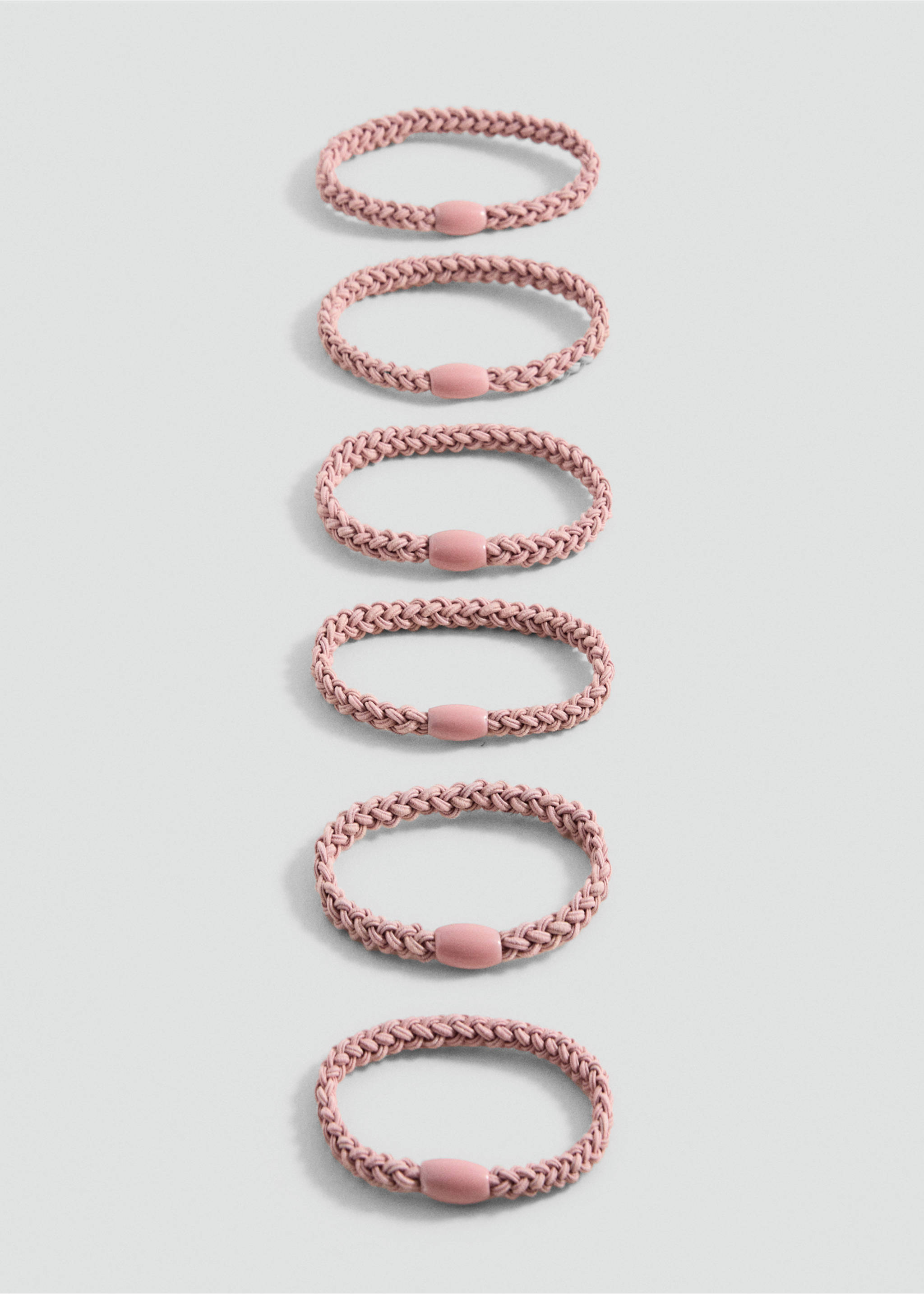 Pack 6 hair ties - Medium plane, Pastel Pink. Ref: 17063819-00.