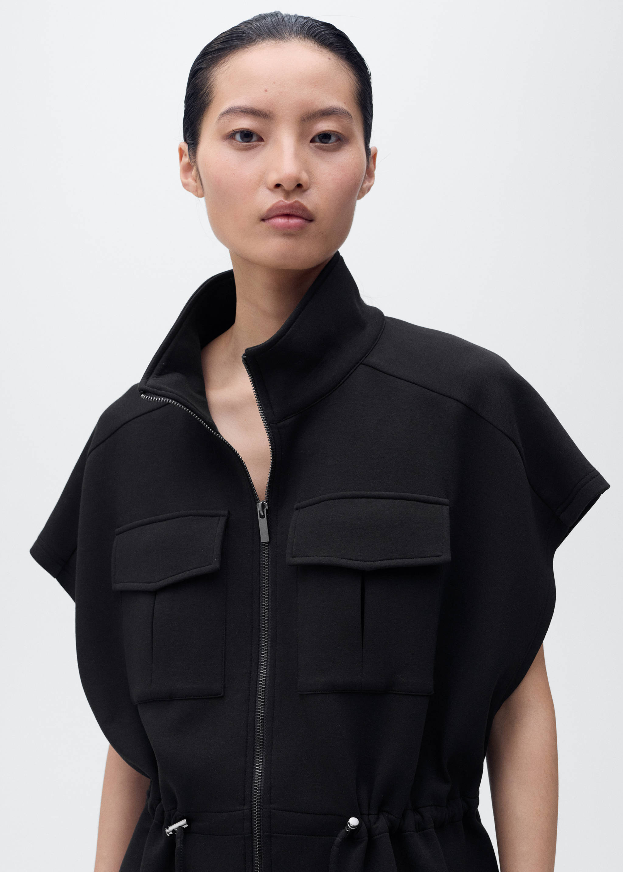 Short-sleeved jacket with adjustable waistband - Medium plane