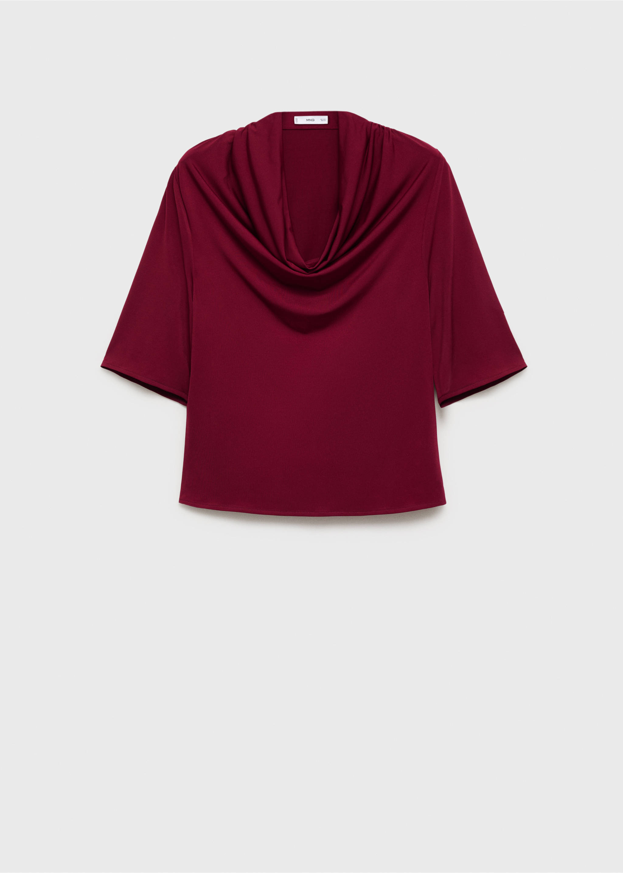 Draped neck top - Article without model, Burgundy. Ref: 17064075-00.