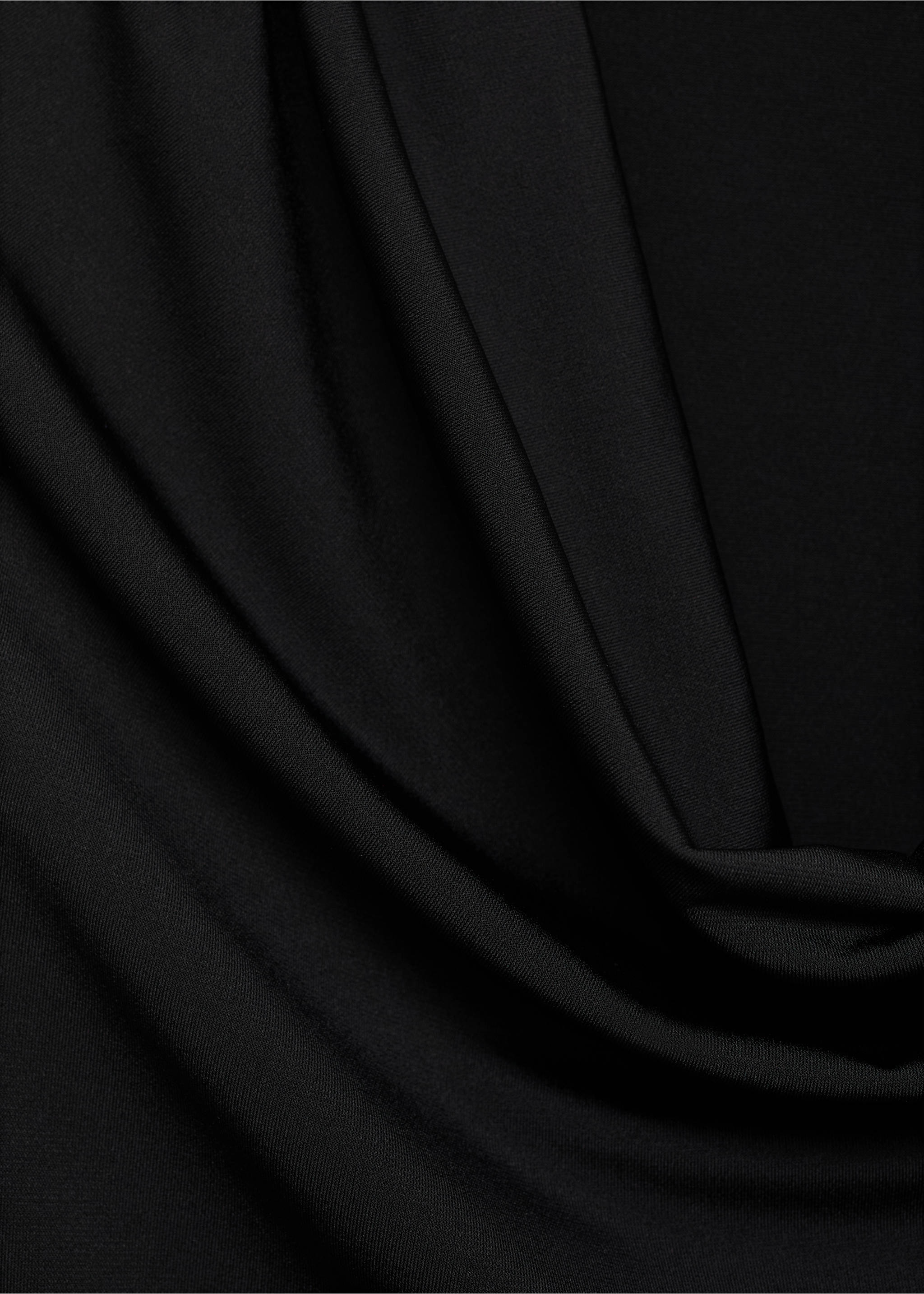 Draped neck top - Details of the article 8, Black. Ref: 17064075-00.