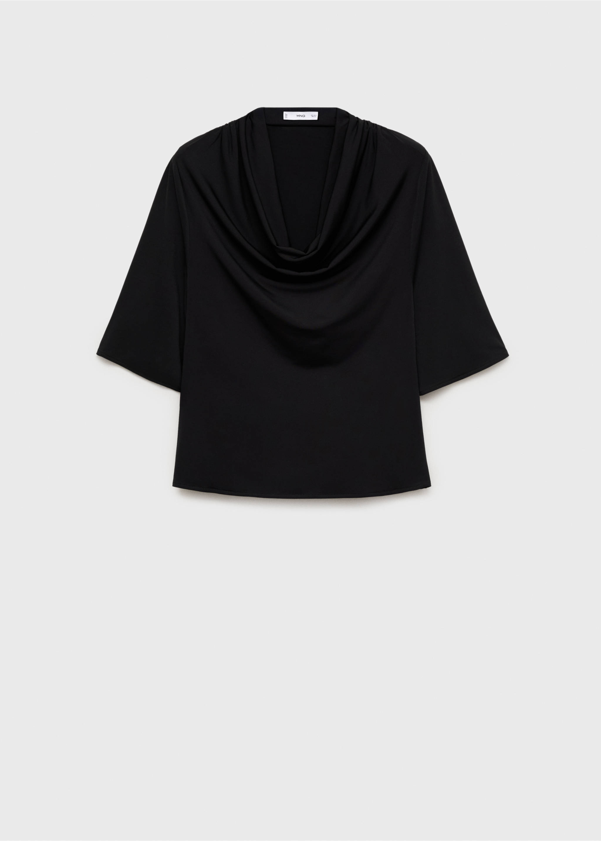 Draped neck top - Article without model, Black. Ref: 17064075-00.