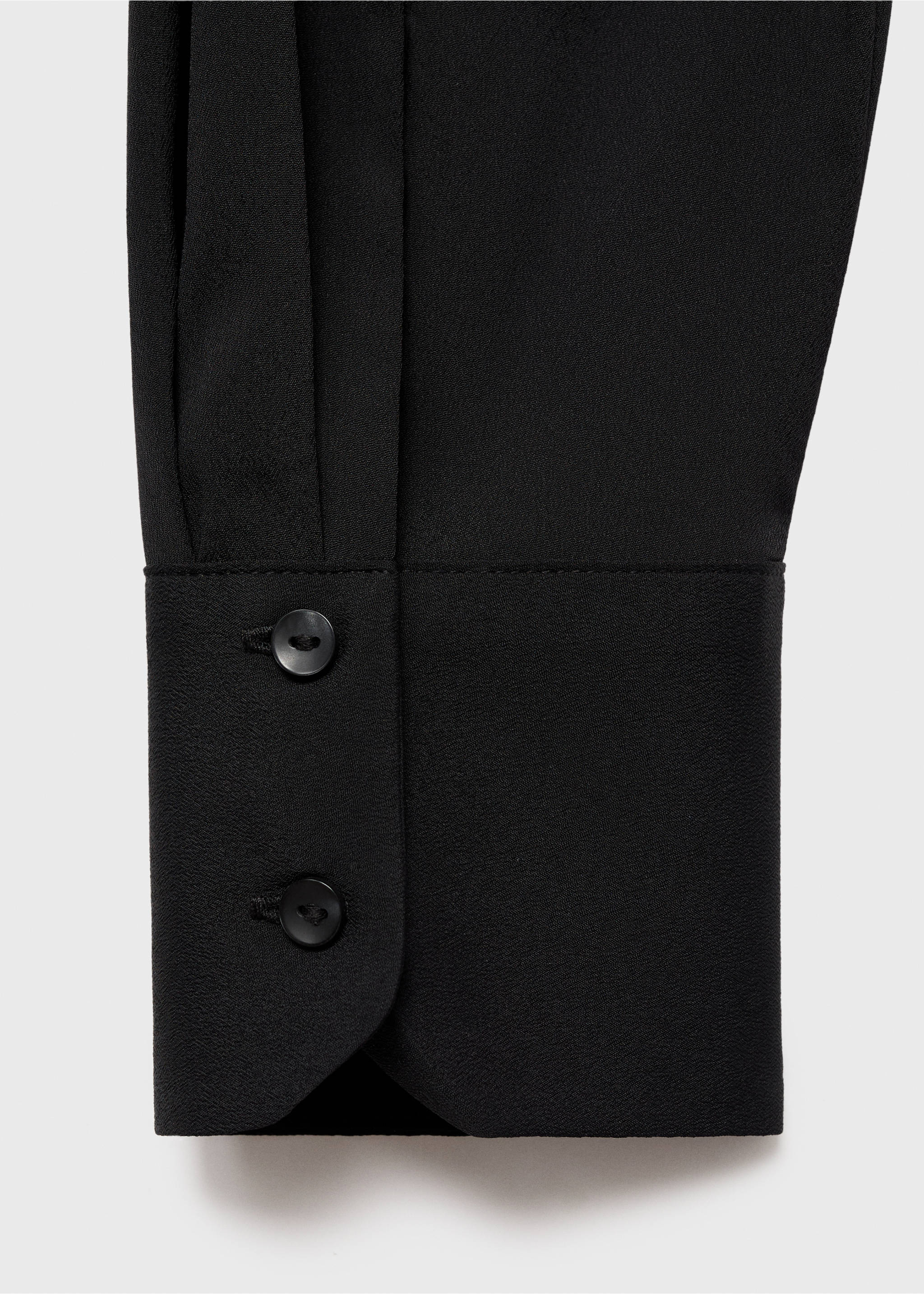 Fluid long-sleeved blouse - Details of the article 0, Black. Ref: 17064078-00.