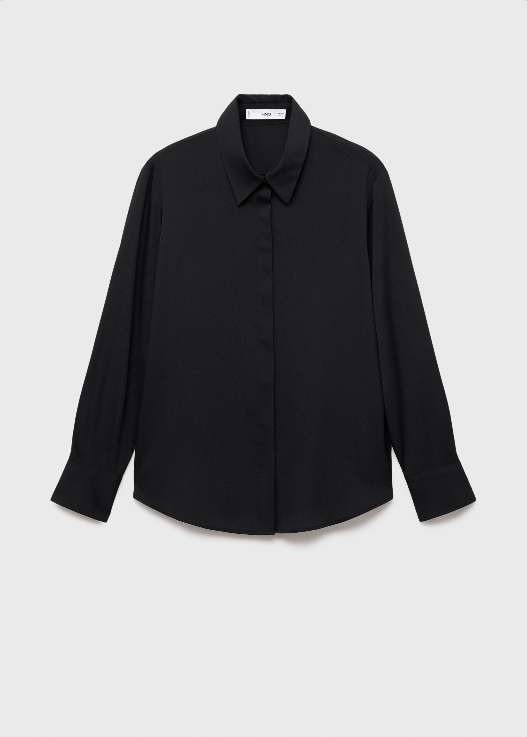 Fluid long-sleeved blouse - Article without model, Black. Ref: 17064078-00.