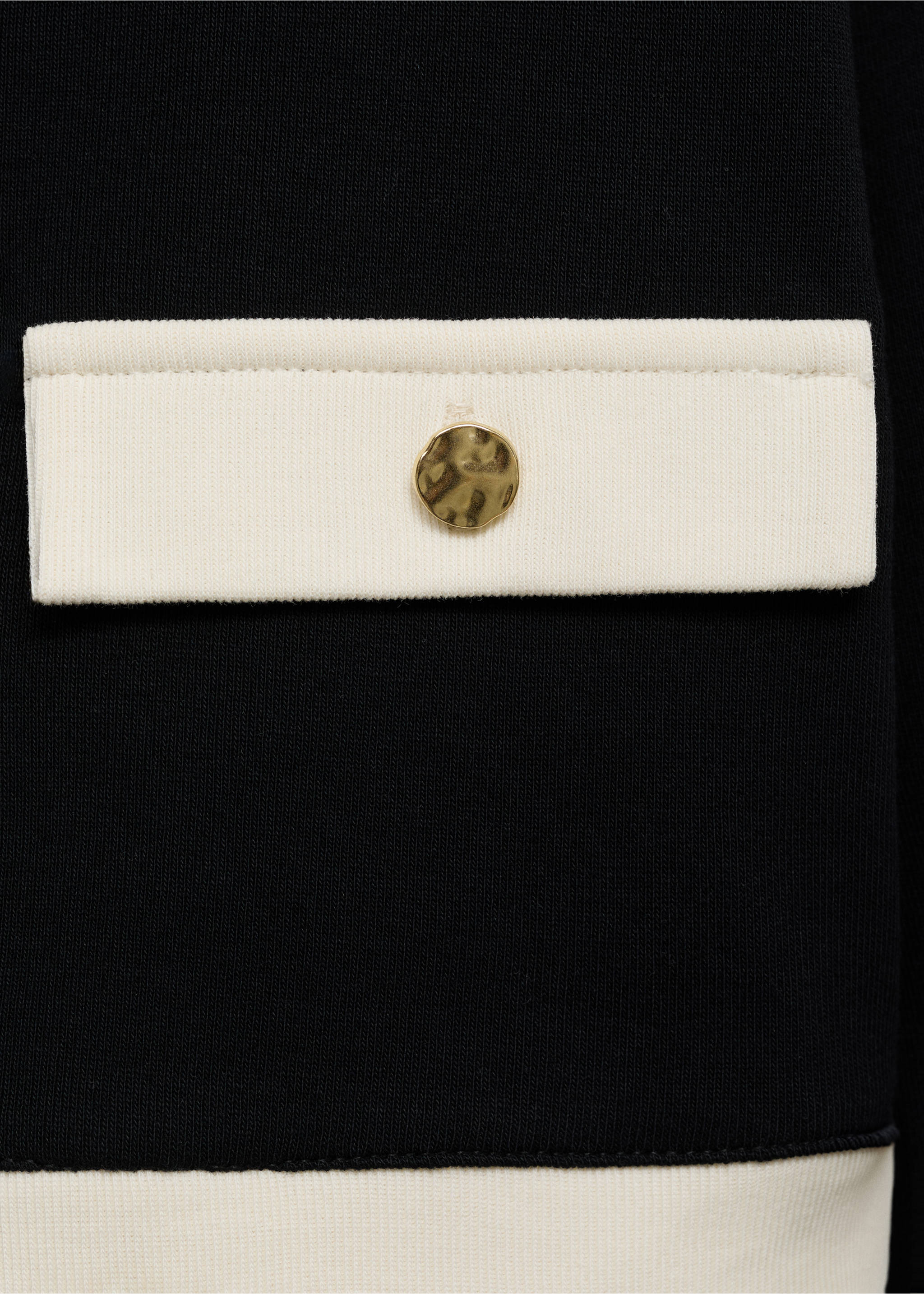 Kontrast Baumwoll-Cardigan - Detail des Artikels 0, Schwarz. Ref: 17064082-00.