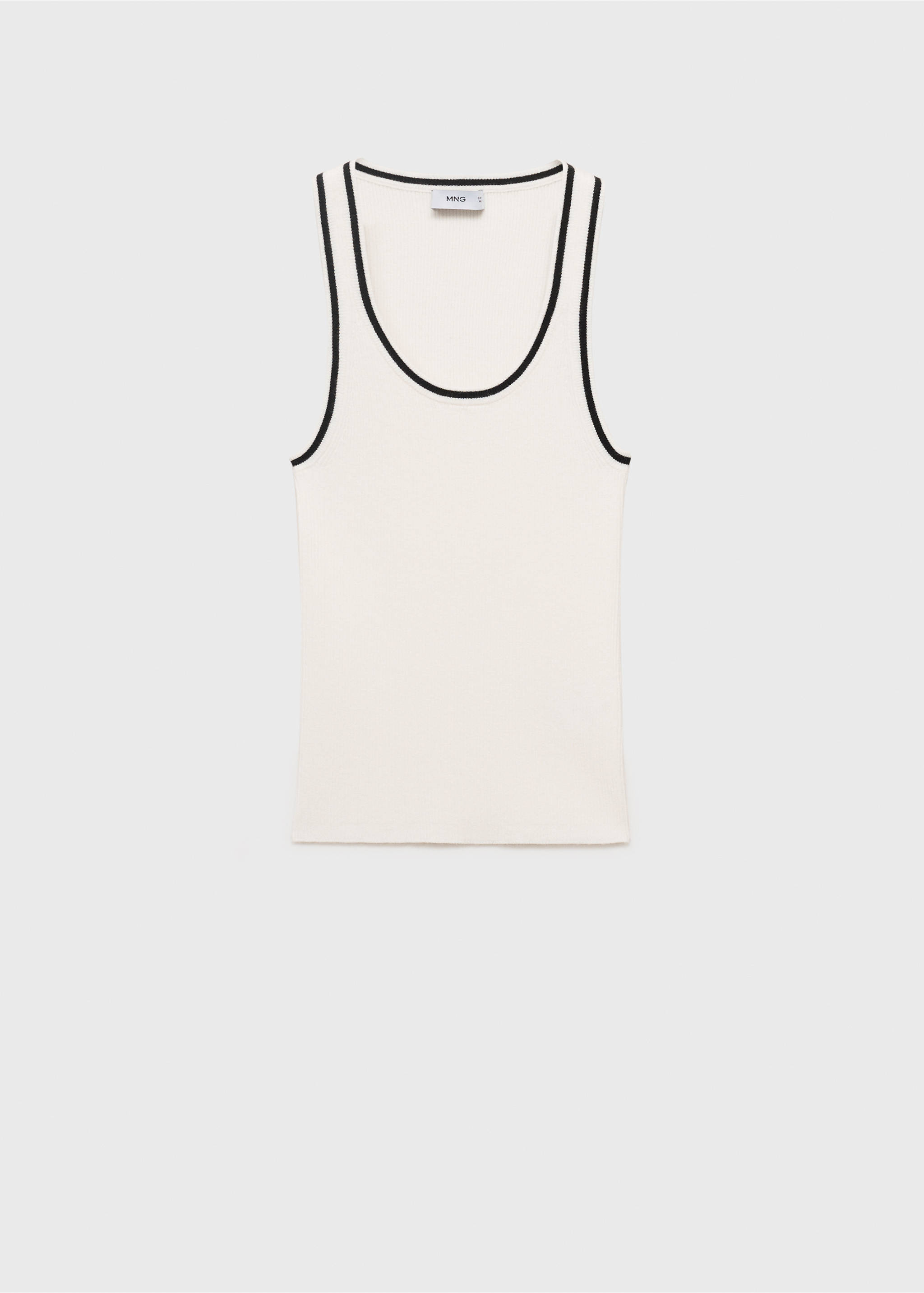 Gebreide top met contrasterende details - Artikel zonder model, Ecru. Ref: 17064083-00.