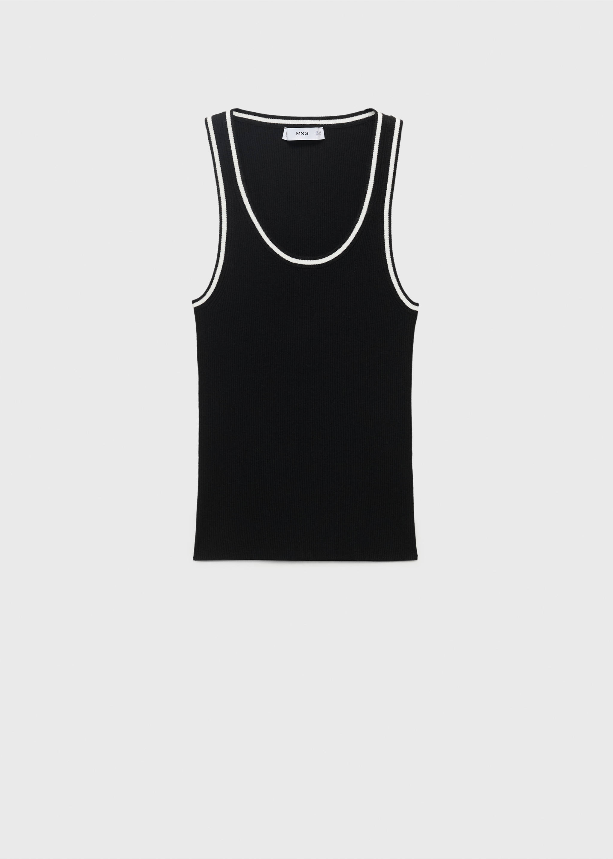 Knitted top with contrast details - Article without model, Black. Ref: 17064083-00.