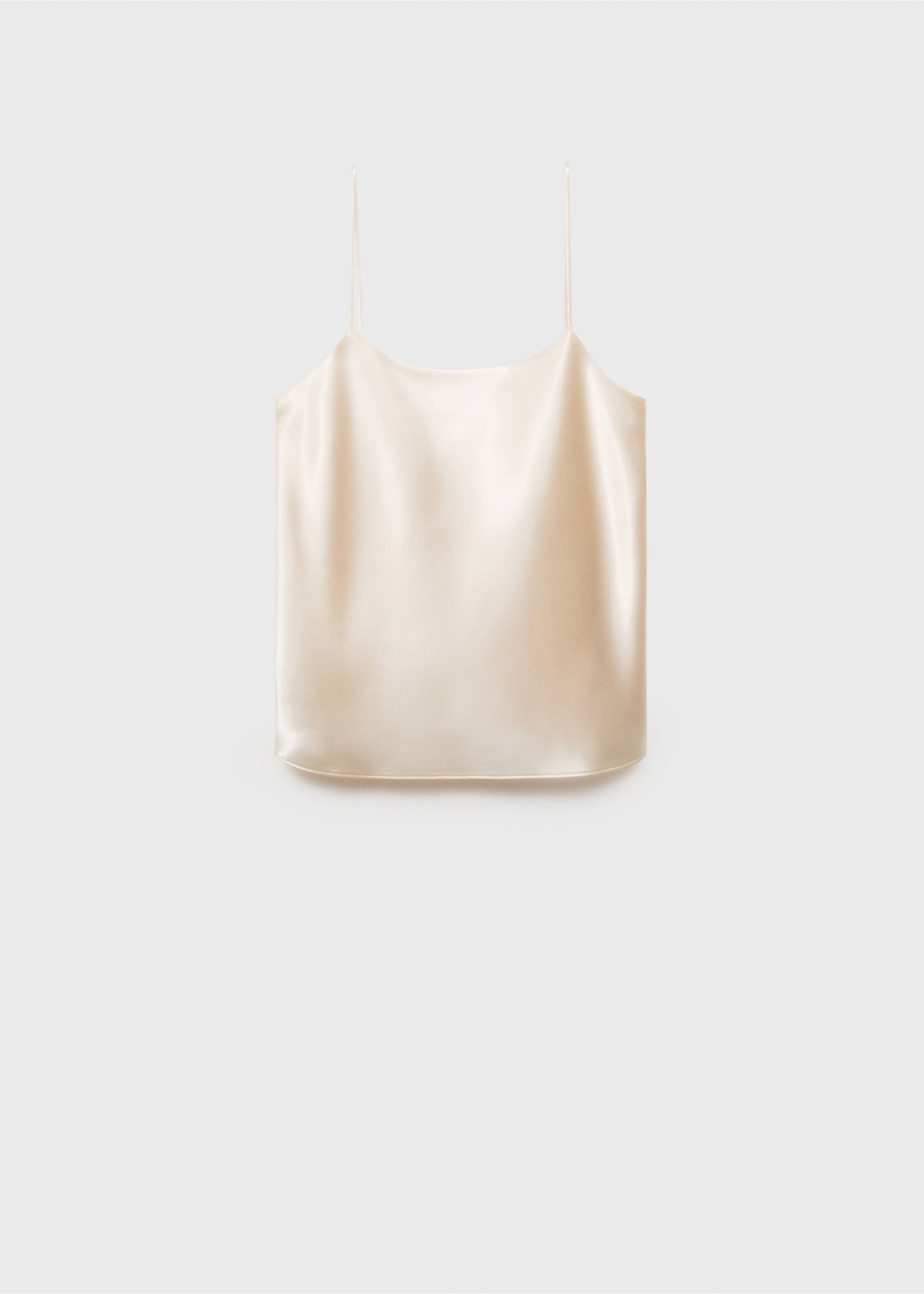 Satin top with straps - Article without model, Ecru. Ref: 17064084-00.