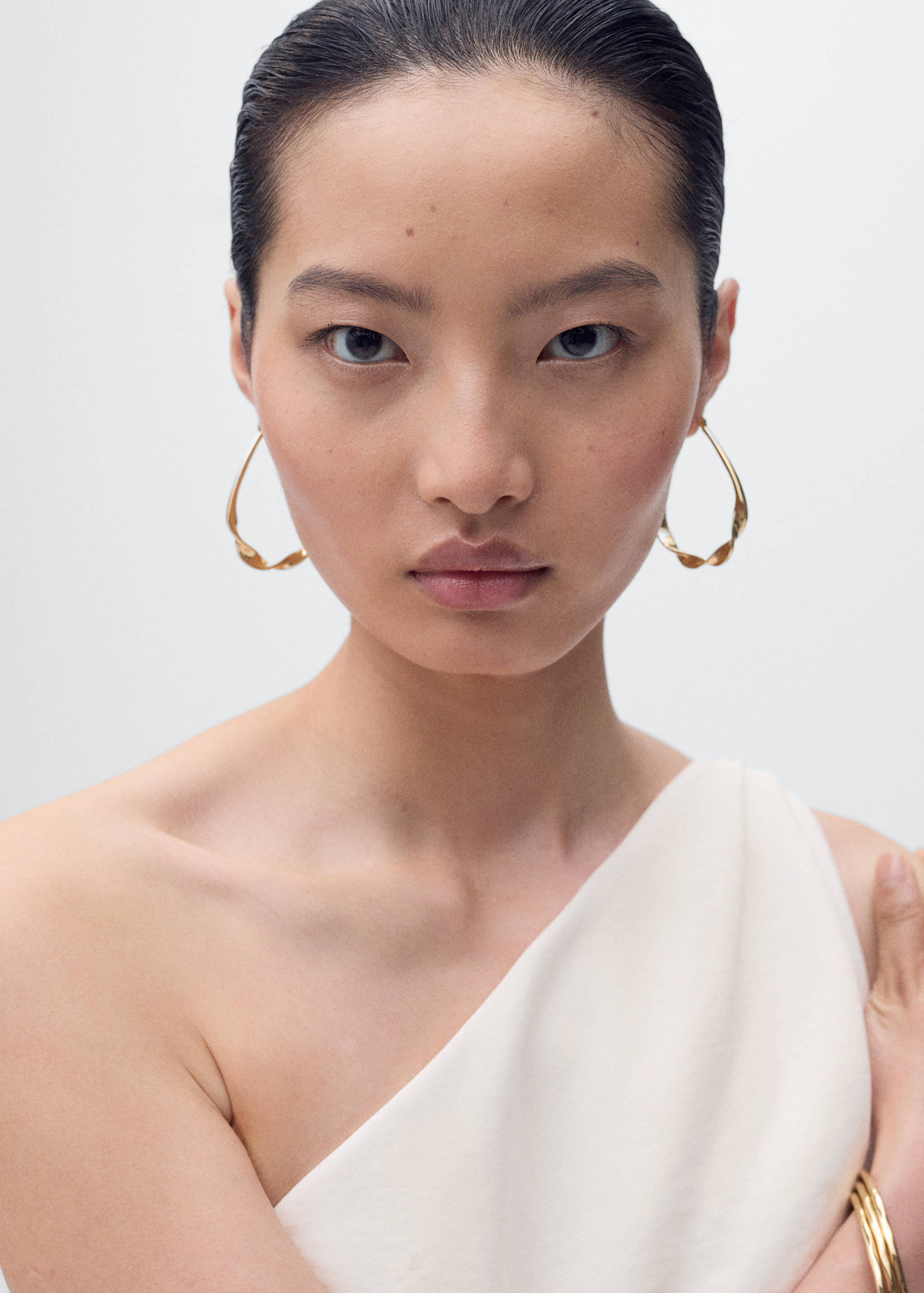 Long asymmetrical draped jumpsuit - Details of the article 1