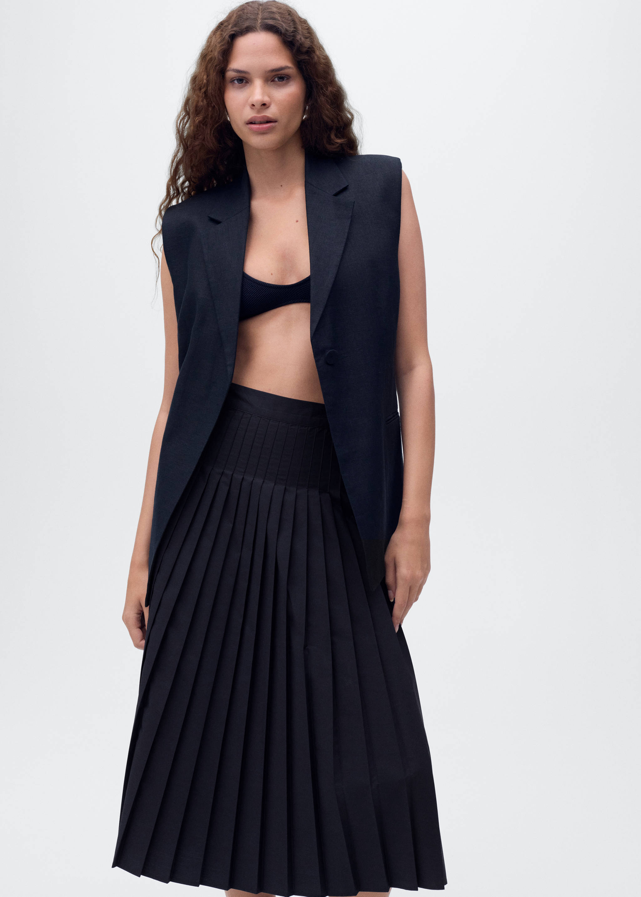 Pleated midi skirt - Details of the article 1