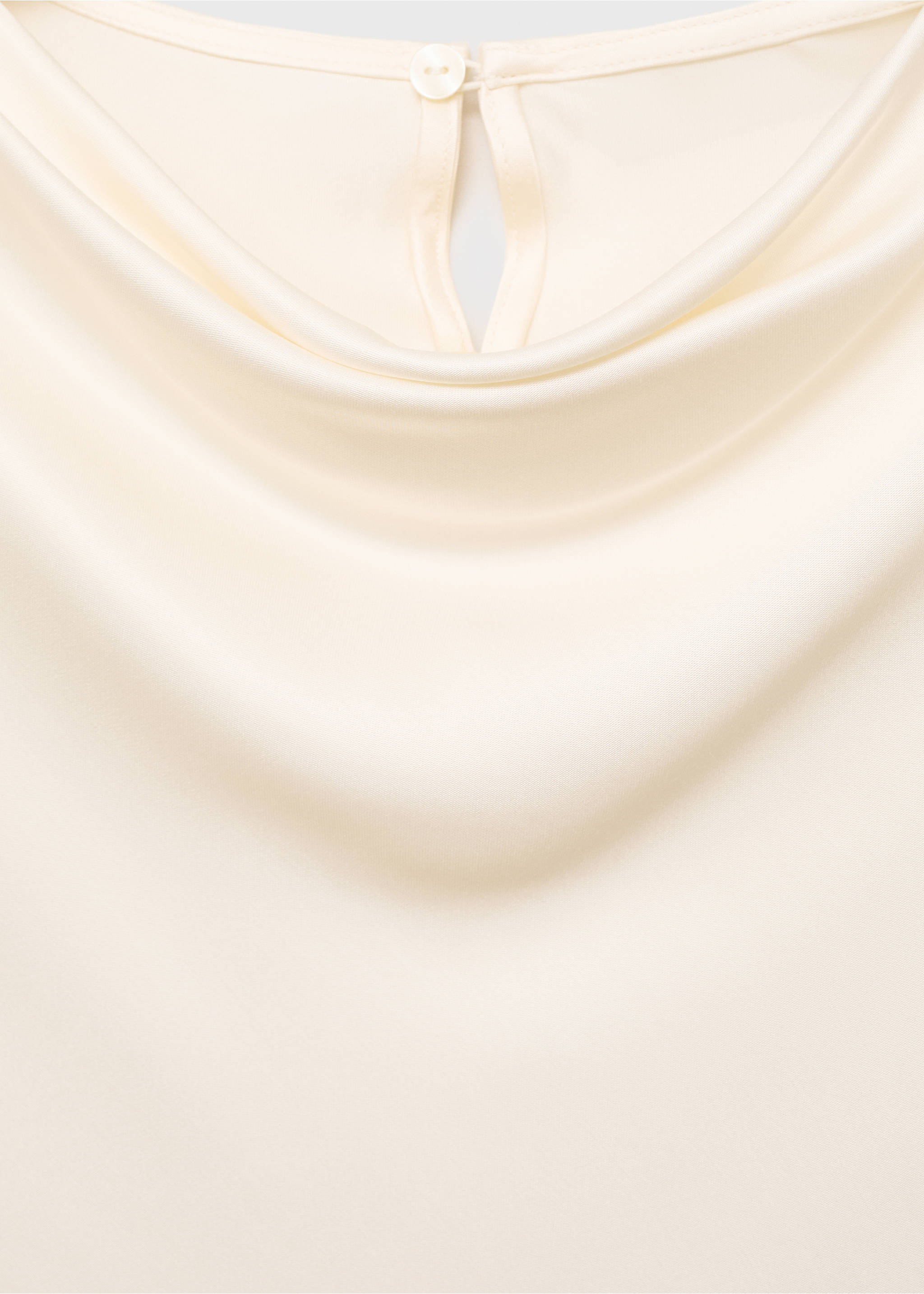 Satin blouse with draped neck - Details of the article 8, Ecru. Ref: 17064092-00.