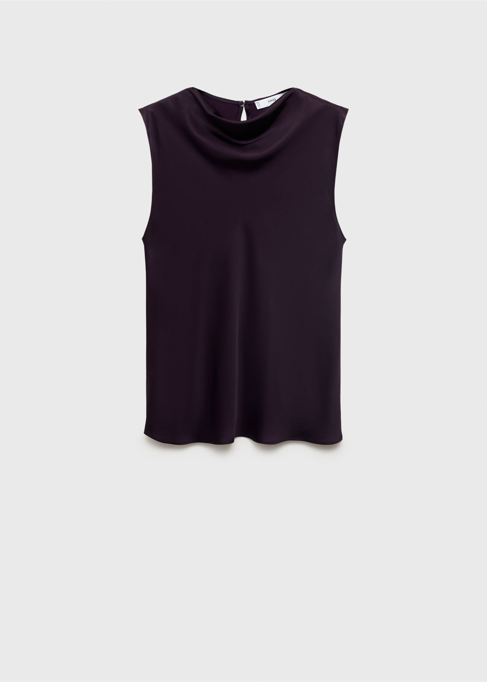Satin blouse with draped neck - Article without model, Burgundy. Ref: 17064092-00.