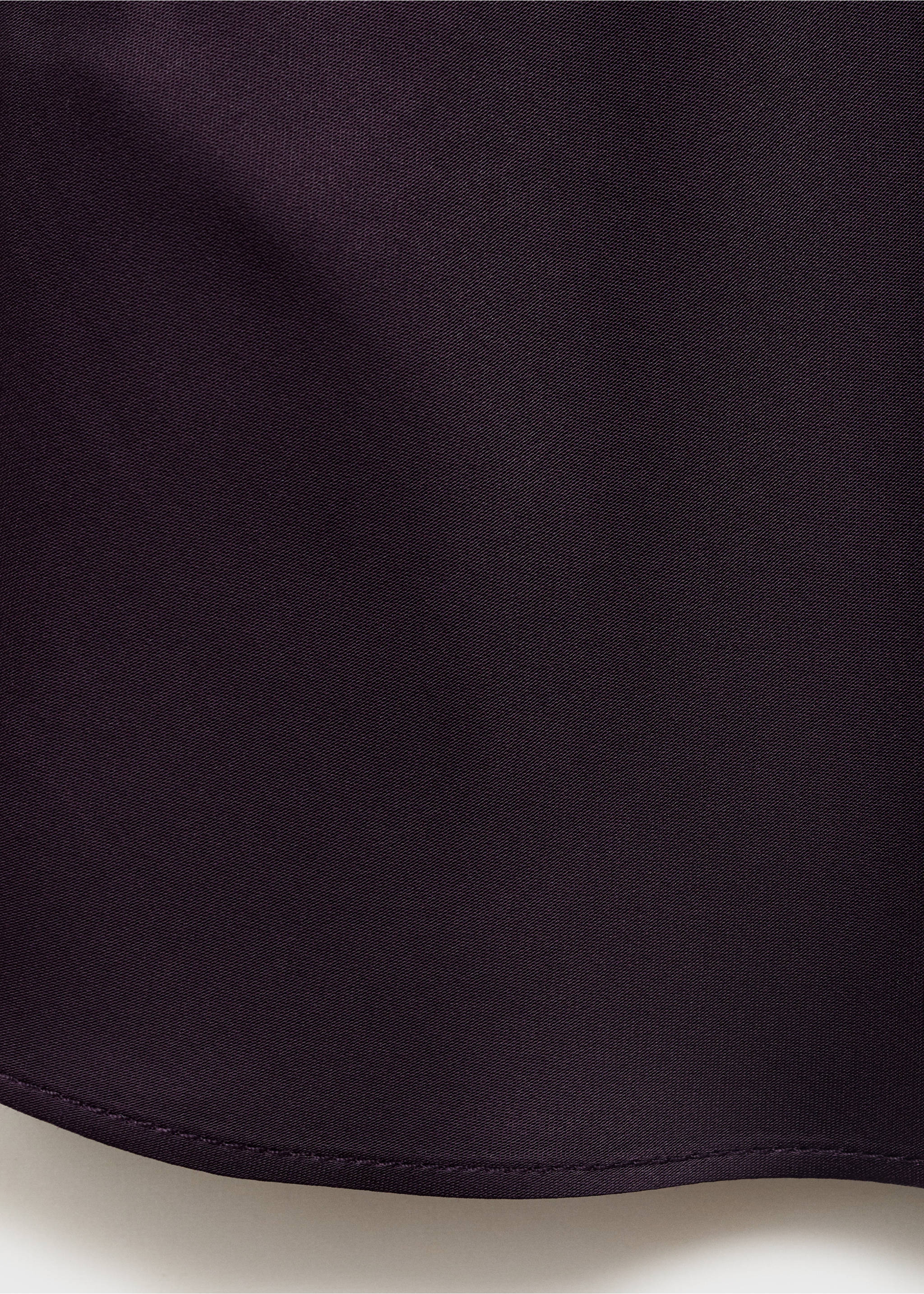 Satin blouse with draped neck - Details of the article 0, Burgundy. Ref: 17064092-00.