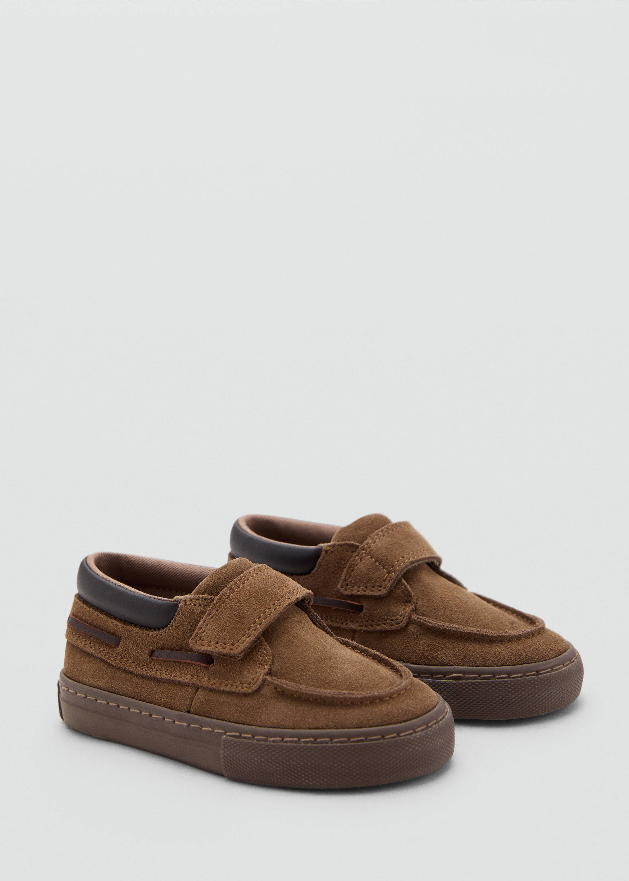 Velcro leather shoes - Medium plane, Chocolate. Ref: 17064097-00.