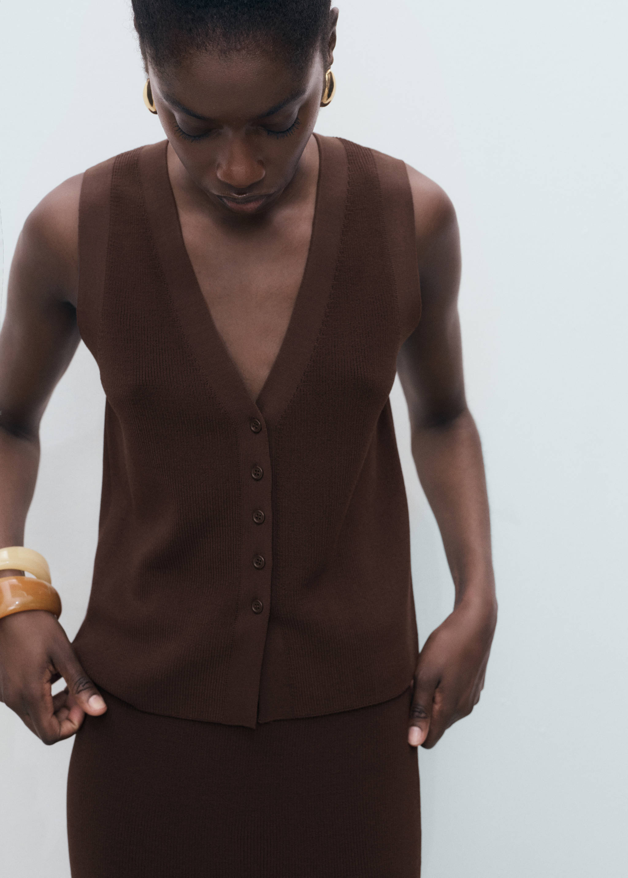 Fine-knit gilet - Medium plane