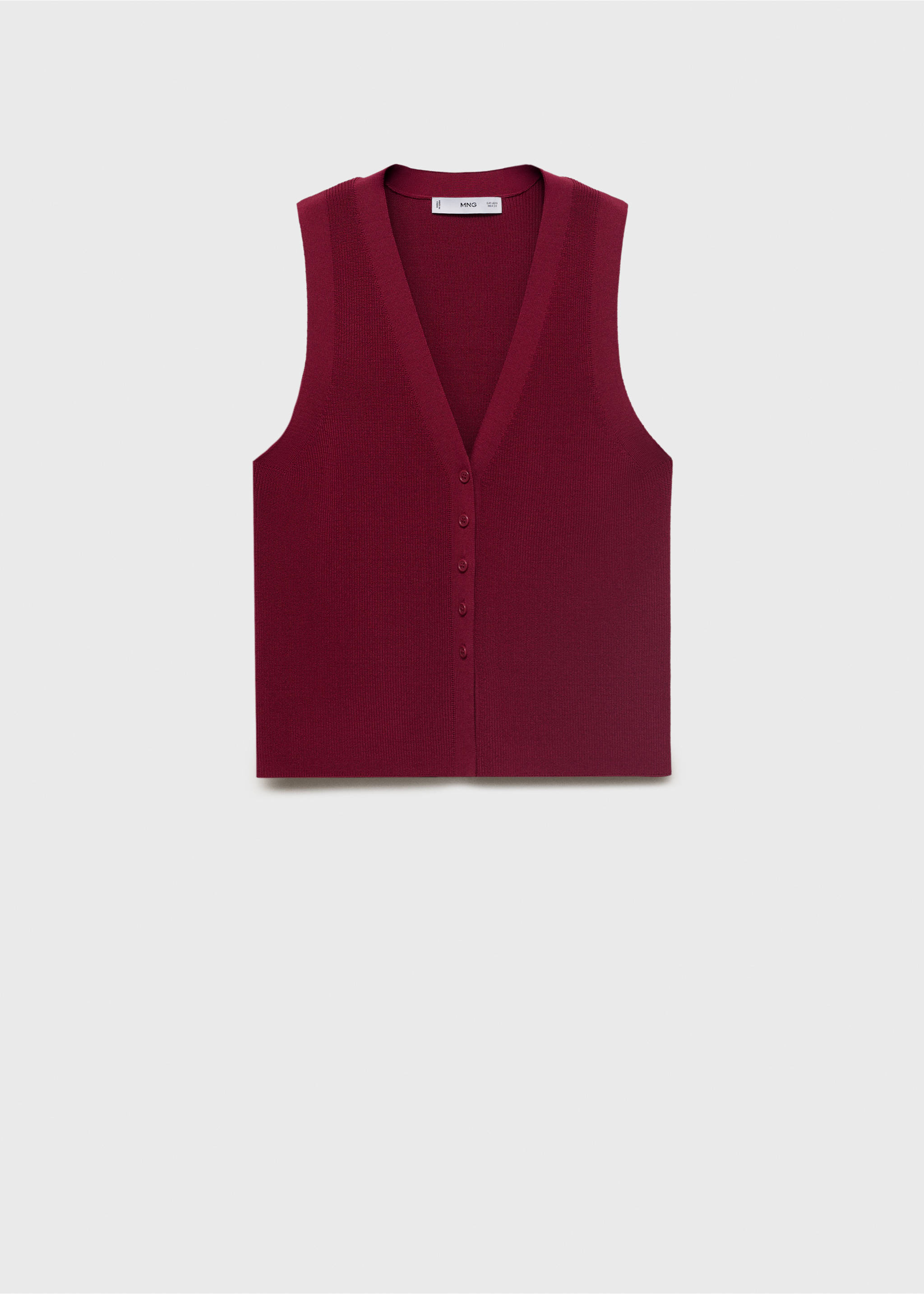 Fine-knit gilet - Article without model, Wine. Ref: 17064098-00.