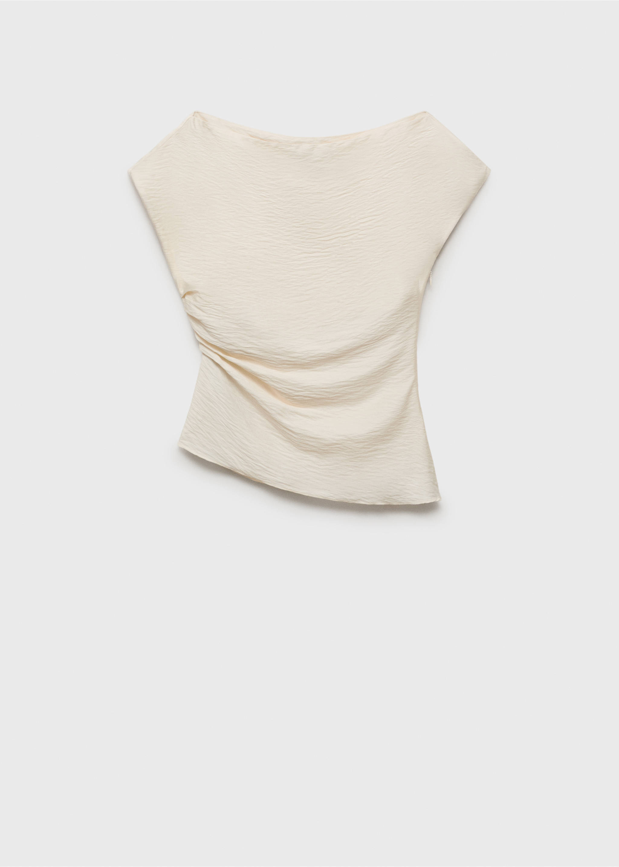 Modal blouse with asymmetrical collar - Article without model, White. Ref: 17064100-00.