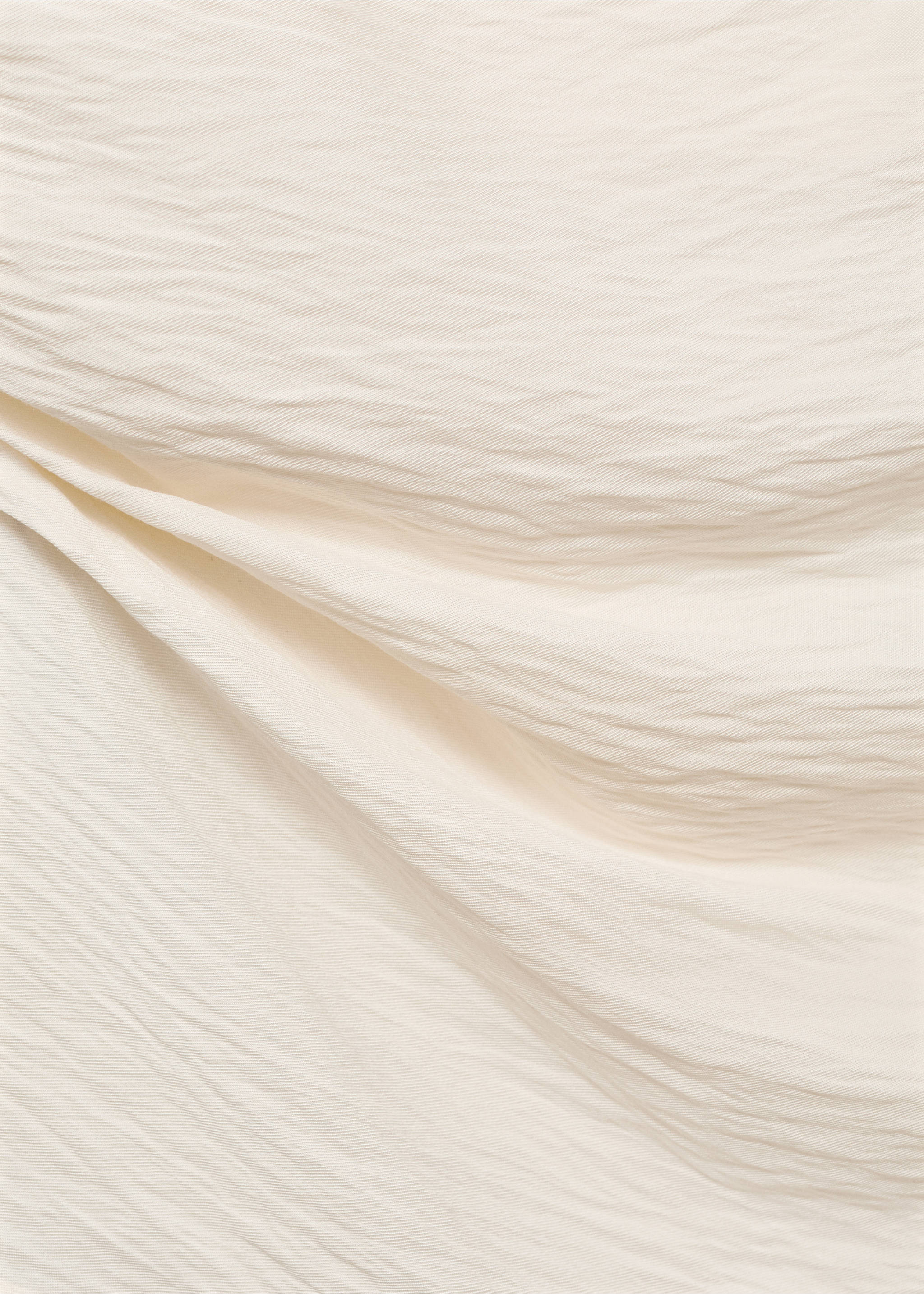 Modal blouse with asymmetrical collar - Details of the article 8, White. Ref: 17064100-00.