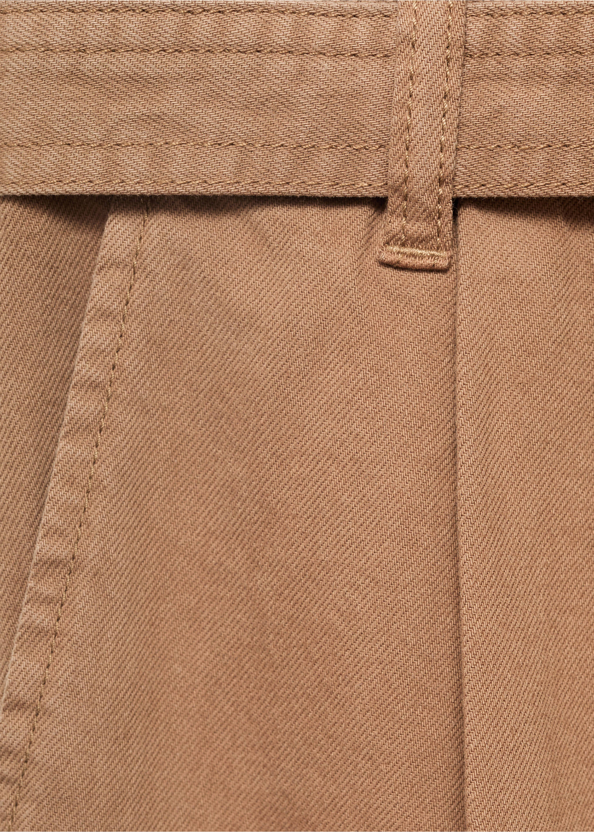 Denim jorts with belt - Details of the article 0, Brown. Ref: 17064101-00.