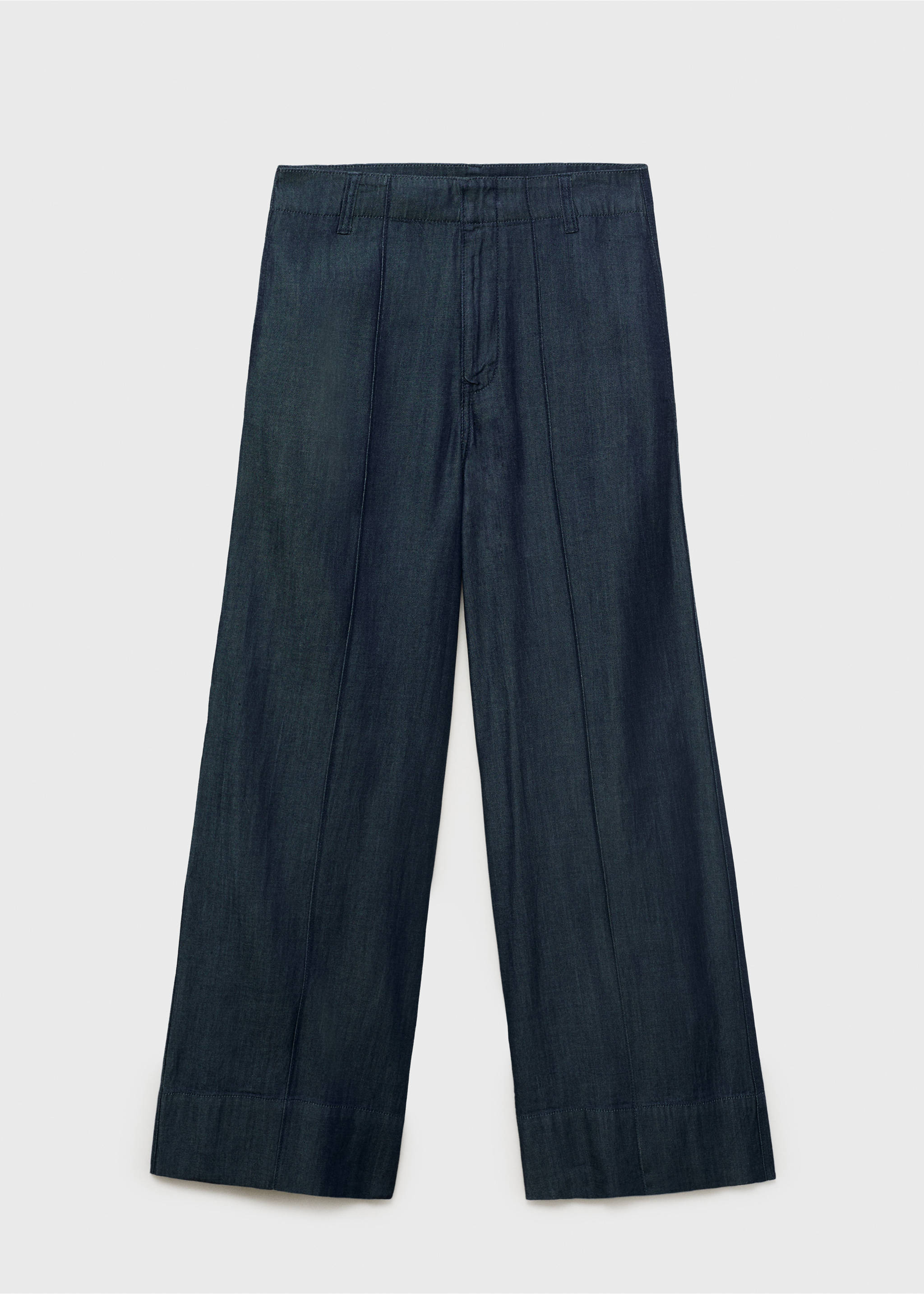 Wide leg denim pants with stitching - Article without model, Open Blue. Ref: 17064102-00.