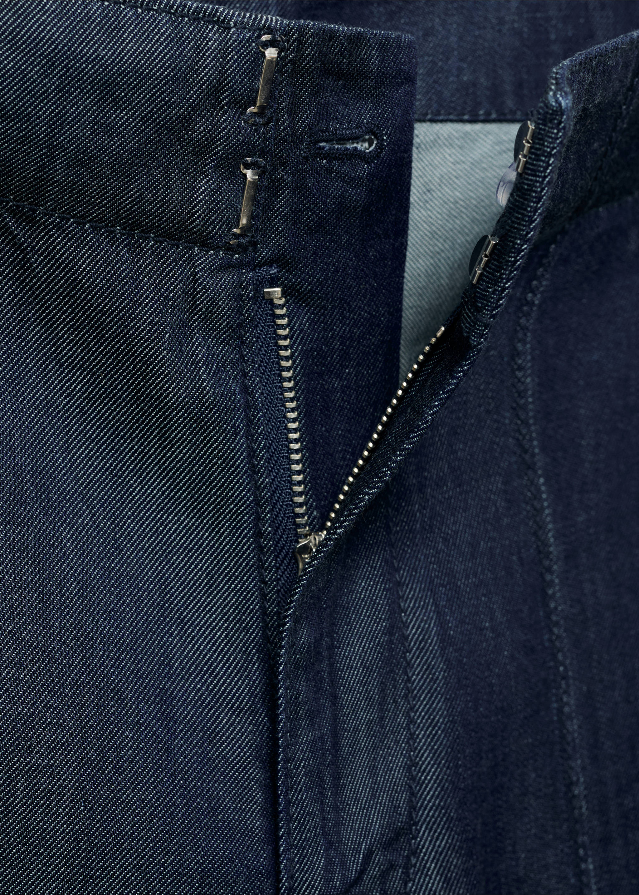 Wide leg denim pants with stitching - Details of the article 8, Open Blue. Ref: 17064102-00.