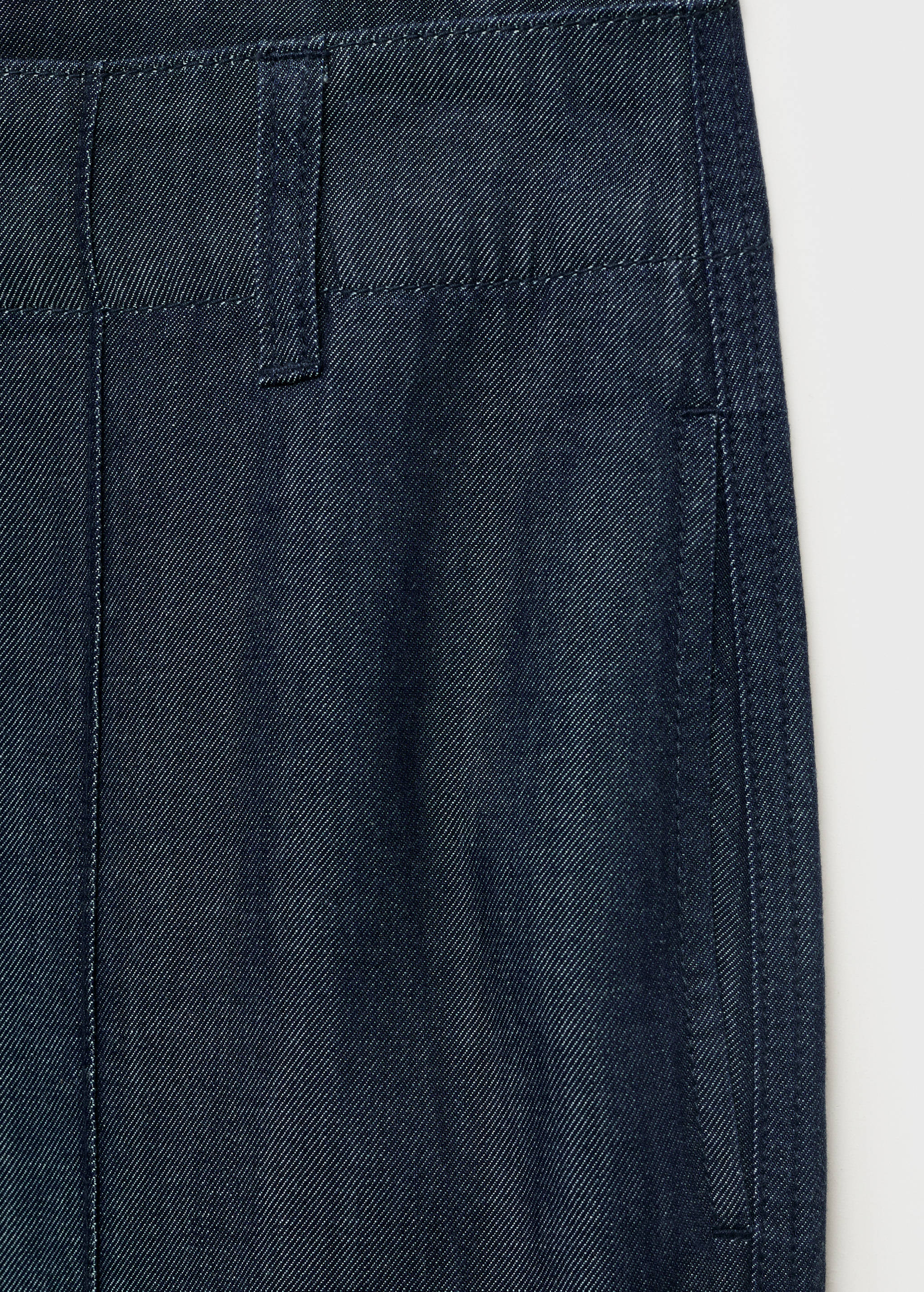 Wide leg denim pants with stitching - Details of the article 0