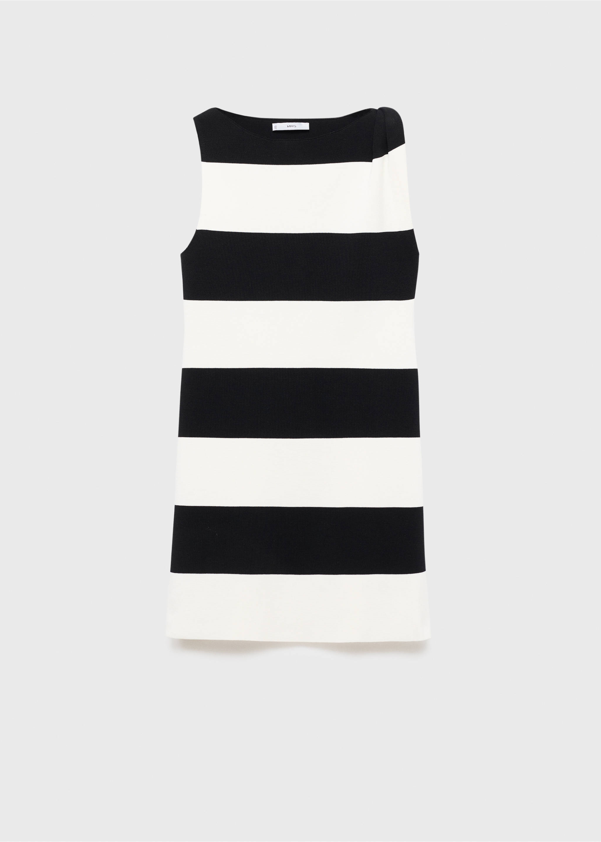 Asymmetrical knitted dress with strap - Article without model, Ecru. Ref: 17064104-00.