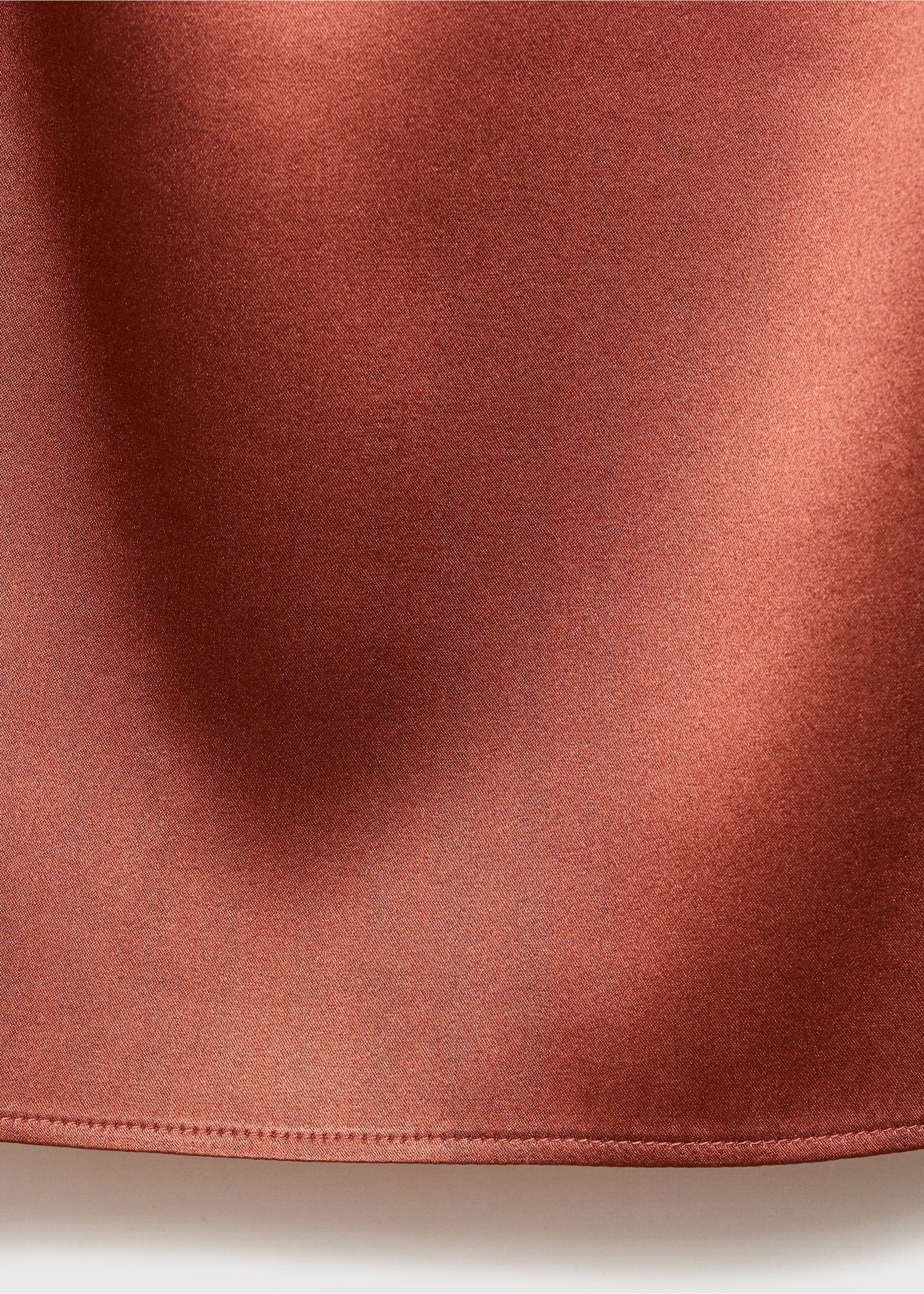 Silk top with contrasting lace - Details of the article 0, Brown. Ref: 17064110-00.