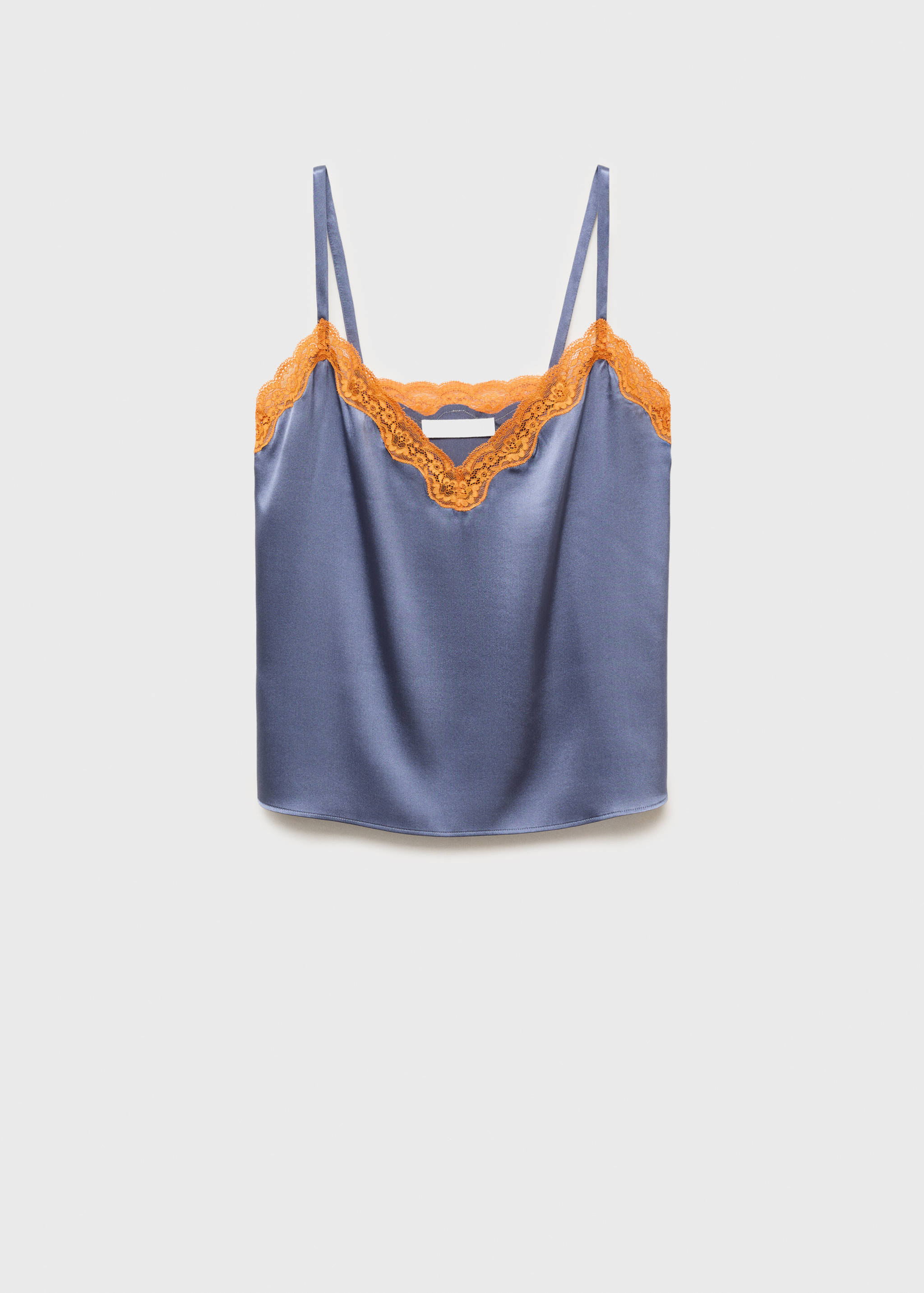 Silk top with contrasting lace - Article without model