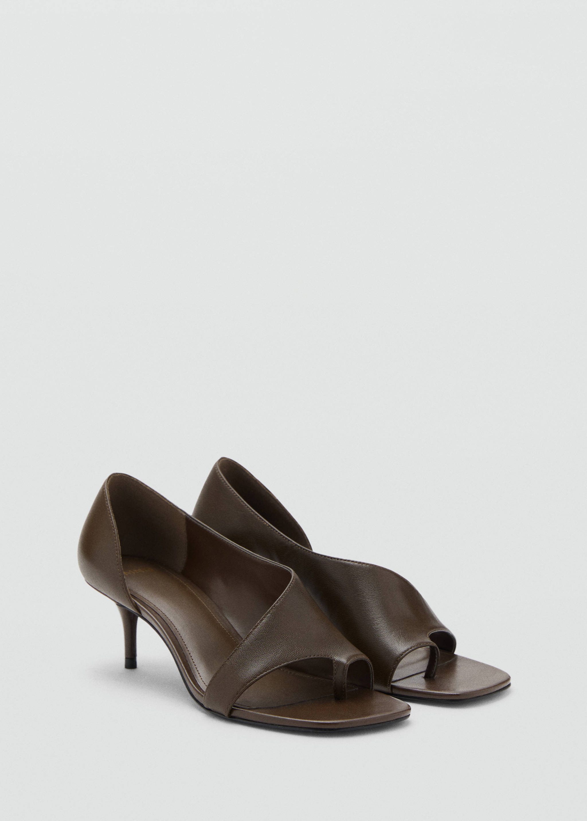 Asymmetric leather sandals - Medium plane