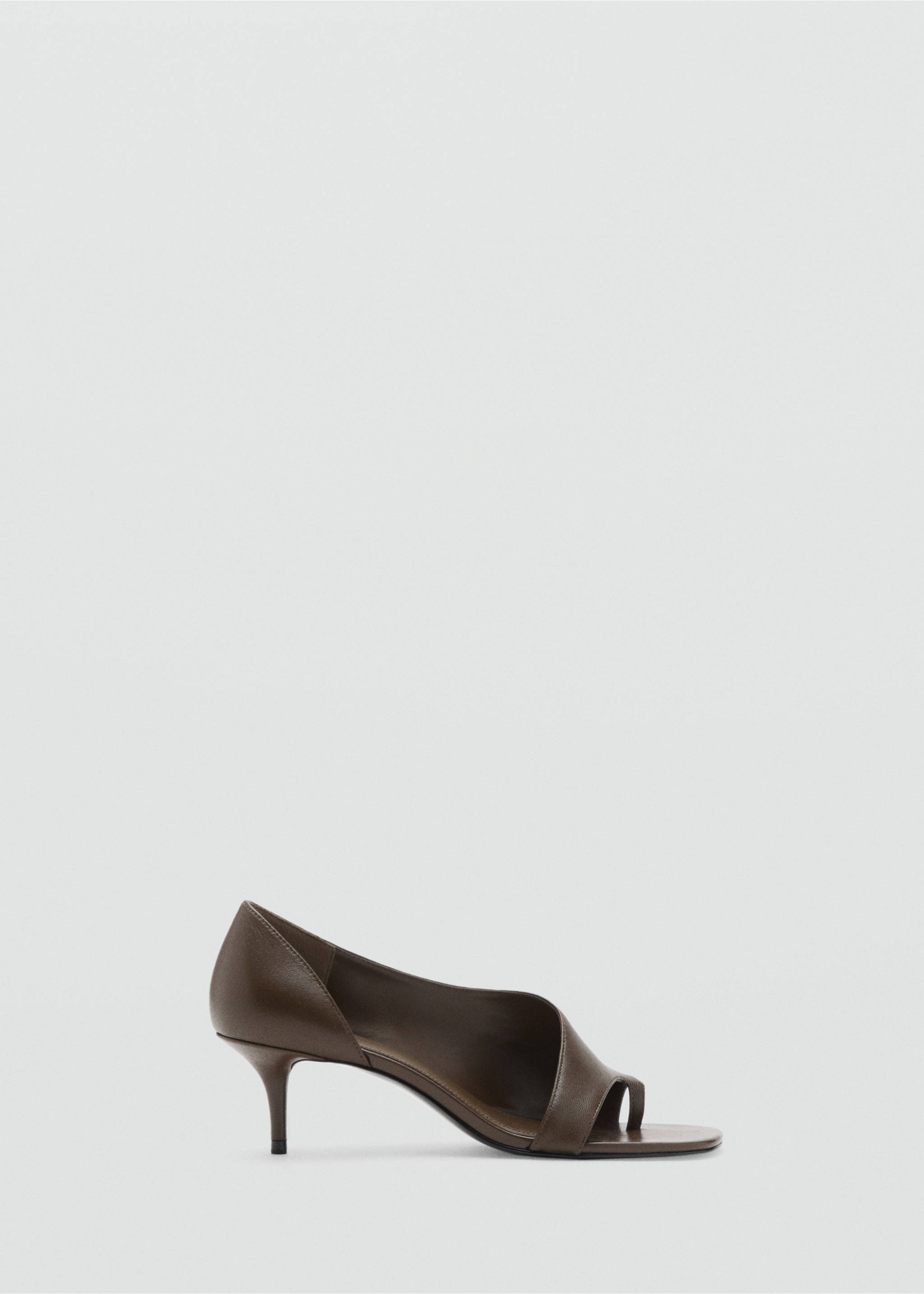 Asymmetric leather sandals - Article without model, Khaki. Ref: 17064112-00.